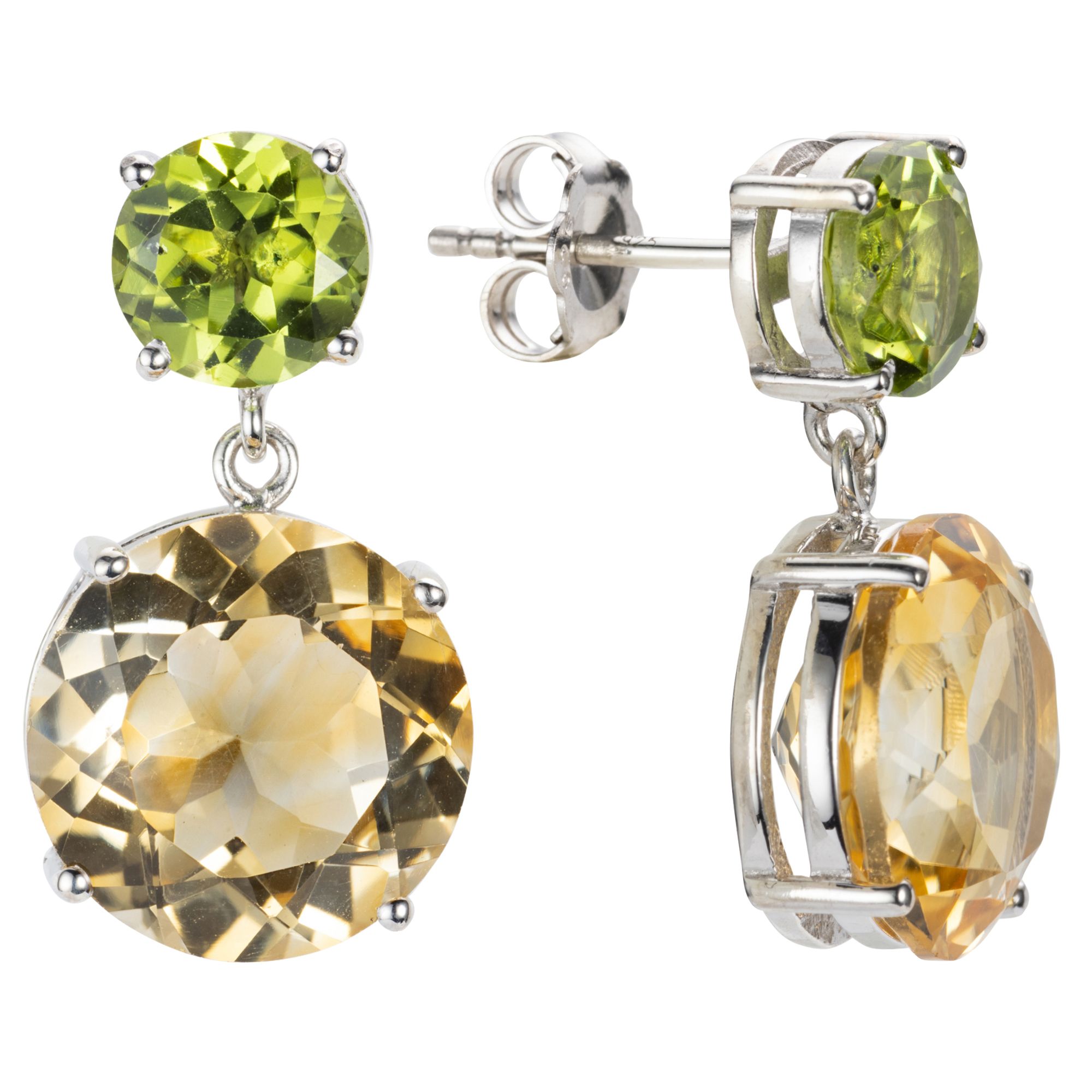 THOMAS & SOHN Edelsteine ca.15,00ct Ohrhänger Rundschliff Silber rhodiniert