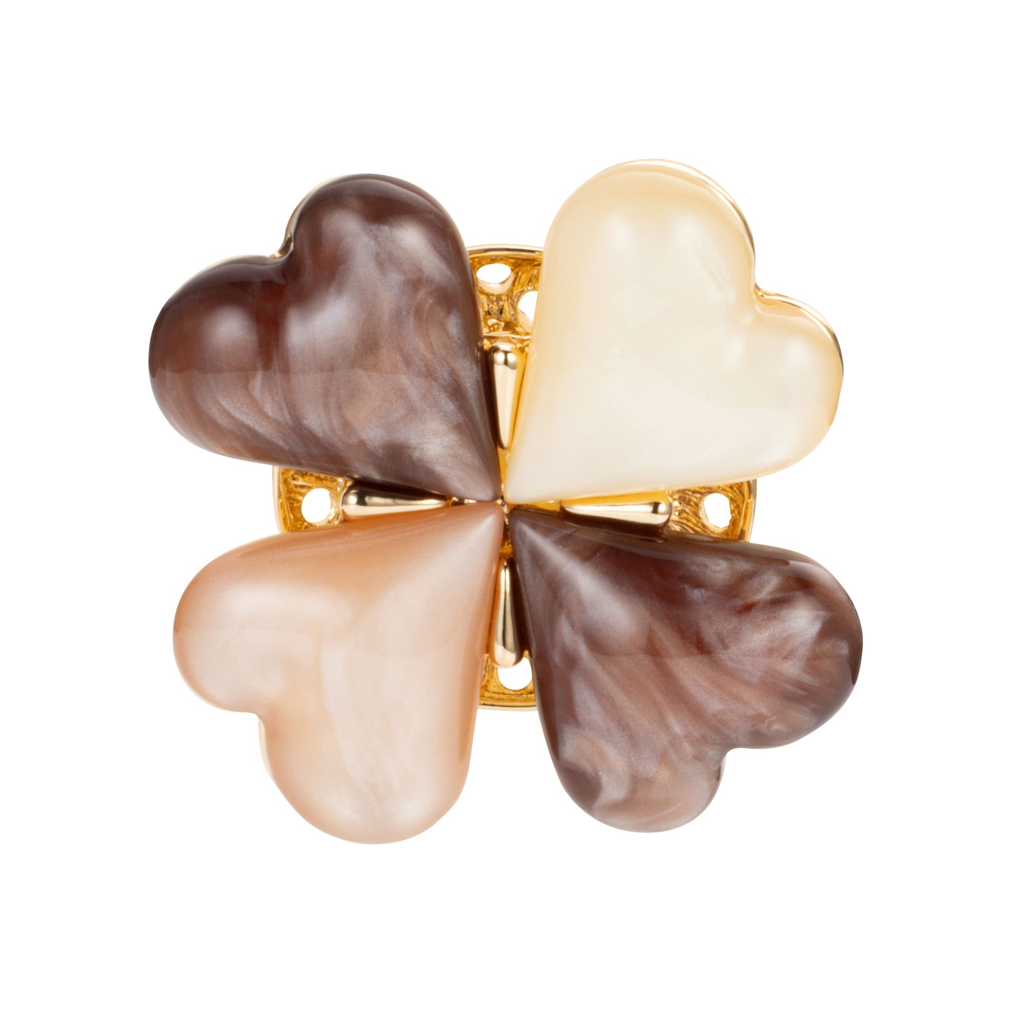 STEFFEN SCHRAUT Brosche Kleeblatt Acryl Magnetverschluss