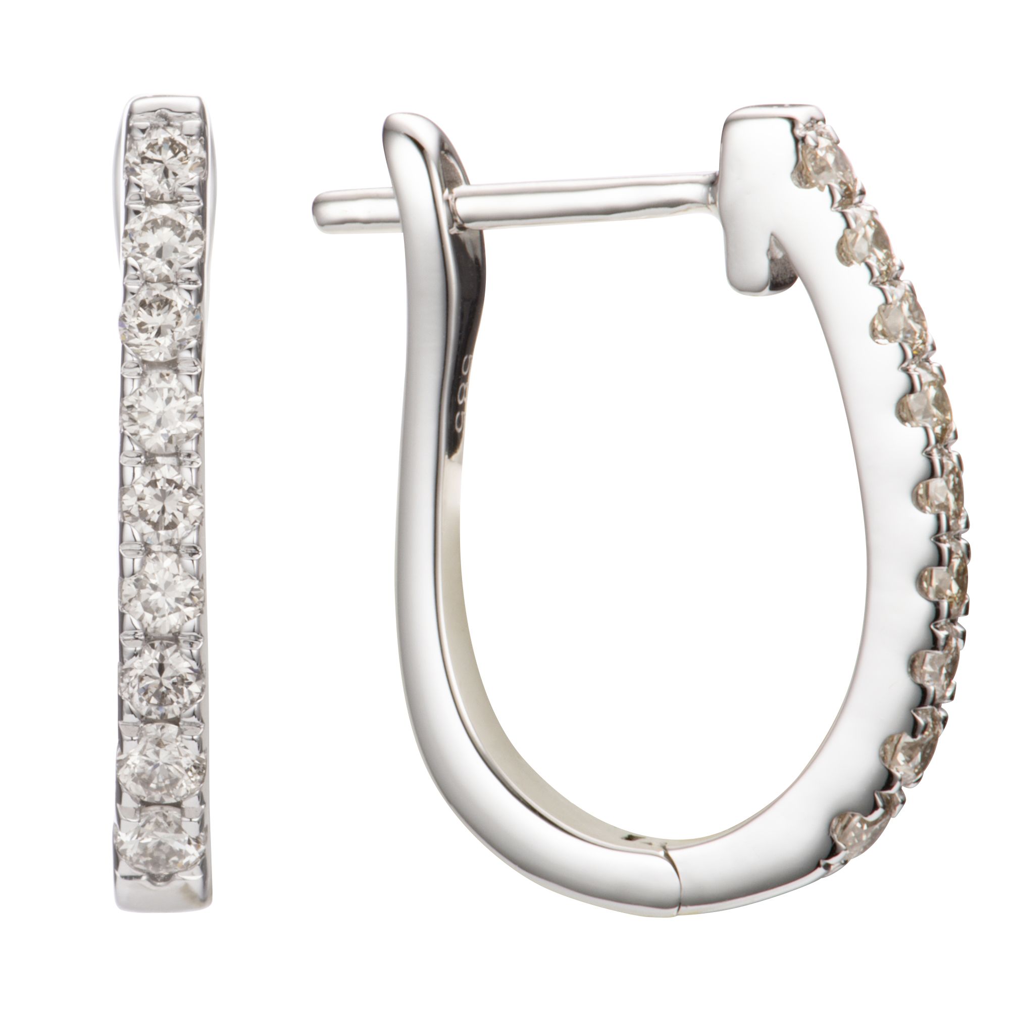 DIAMOUR Creolen 18 Brillanten zus. ca. 0,33ct Weißgold 585