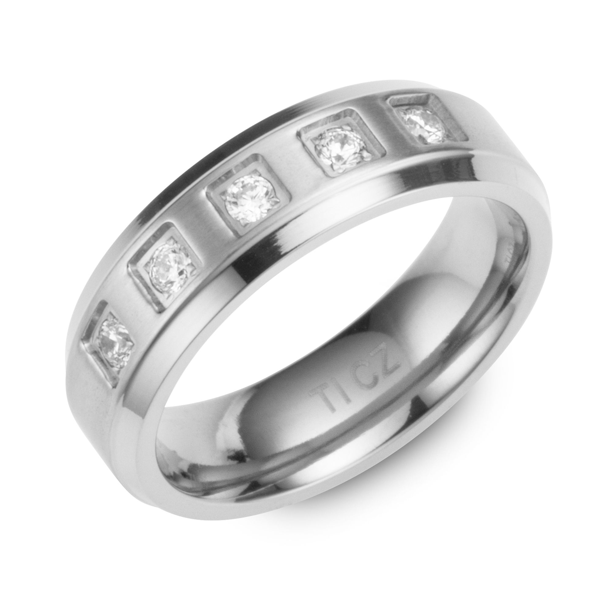 DIAMONIQUE® TITAN Ring = 0,15ct Brillantschliff