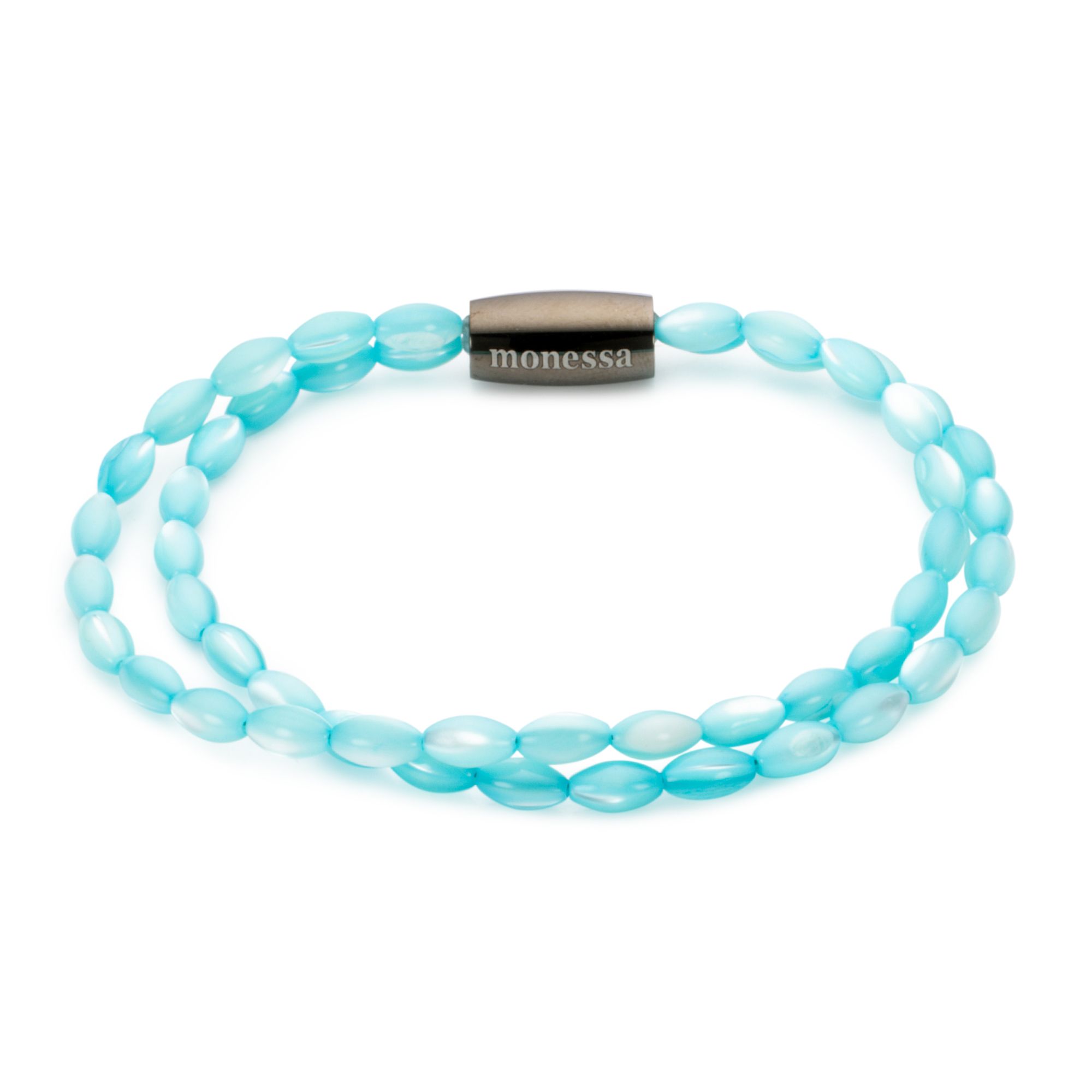 MONESSA Armband Edelsteine/Muschel 2-Strang Magnetverschluss