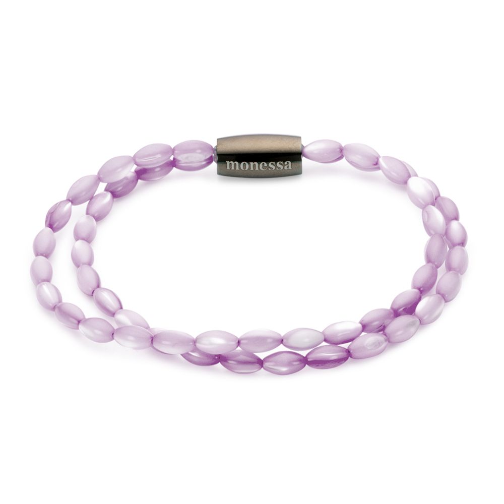 MONESSA Armband Edelsteine/Muschel 2-Strang Magnetverschluss