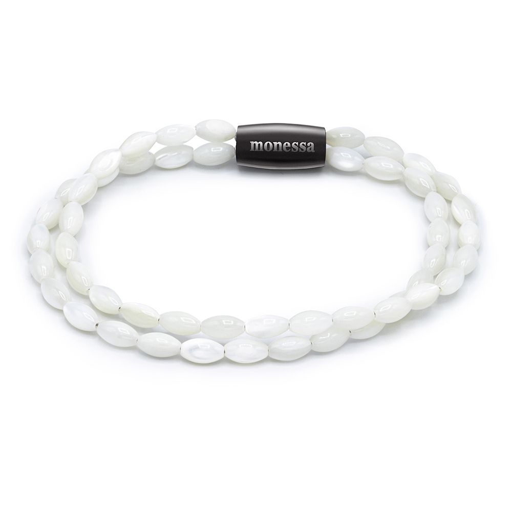 MONESSA Armband Edelsteine/Muschel 2-Strang Magnetverschluss