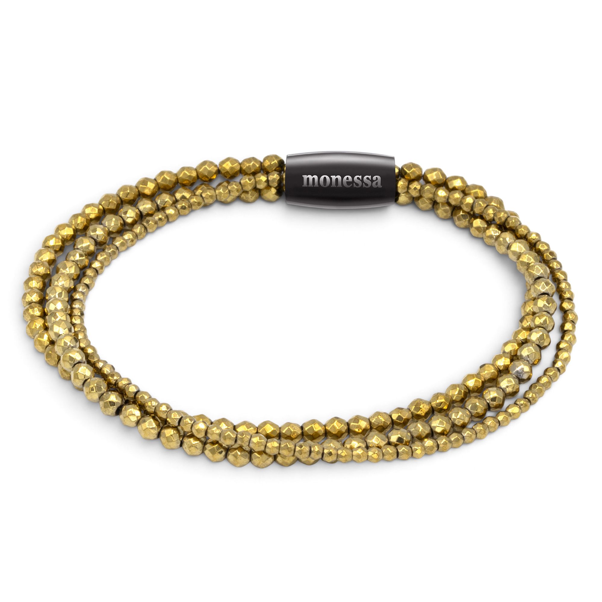 MONESSA Armband 3-Strang/facettiert Edelsteine Magnetverschluss