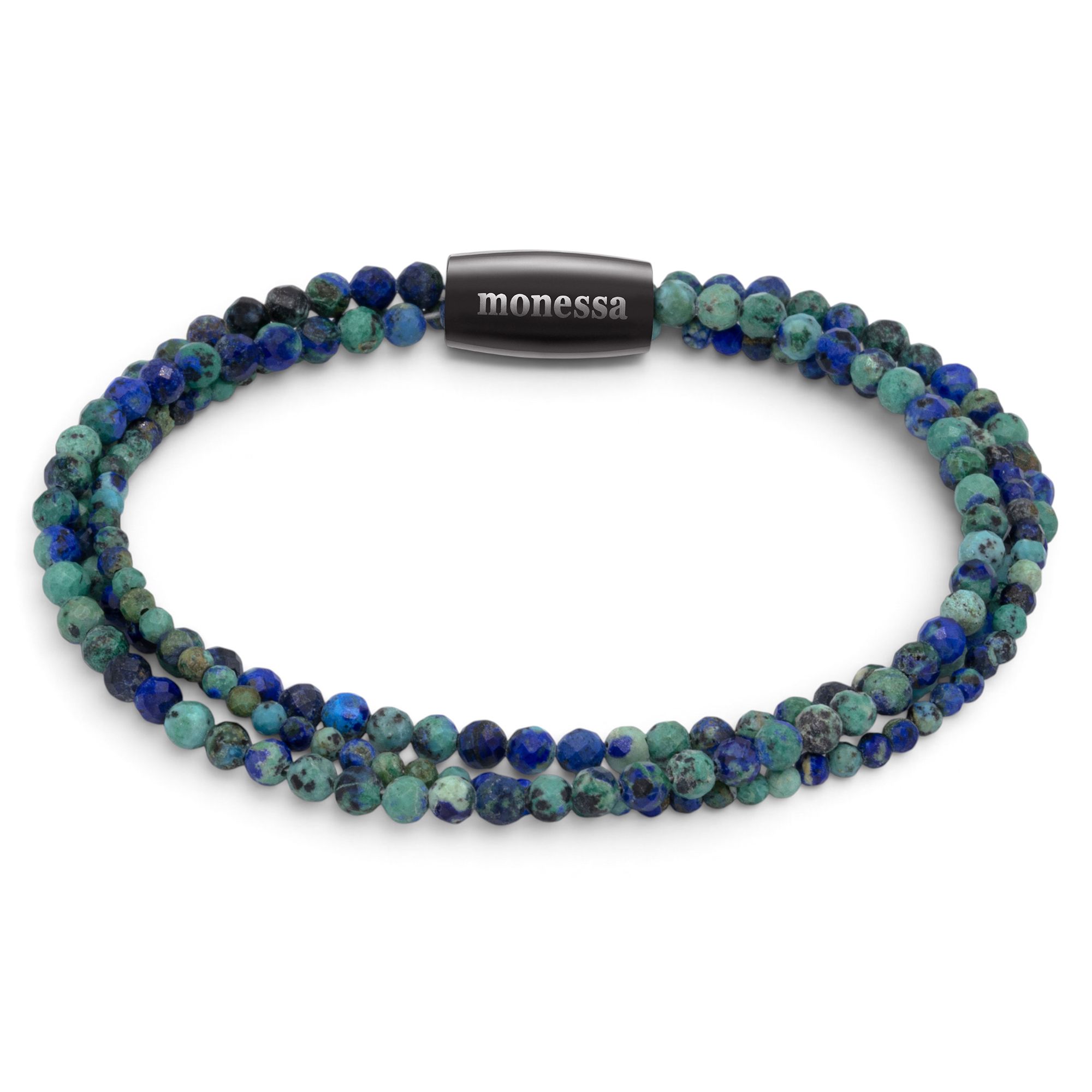 MONESSA Armband 3-Strang/facettiert Edelsteine Magnetverschluss