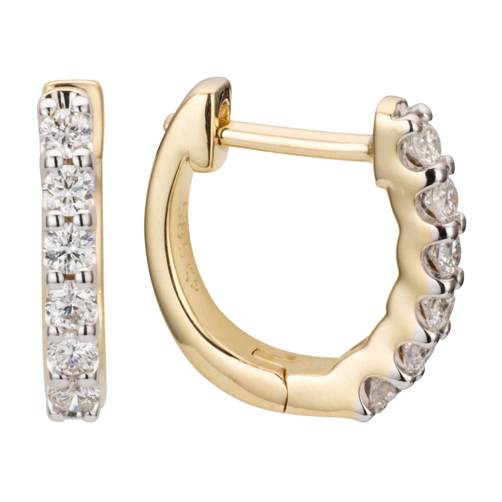 CANADIAN DIAMONDS Creolen 12 Brillanten zus. ca. 0,30ct Gold 585