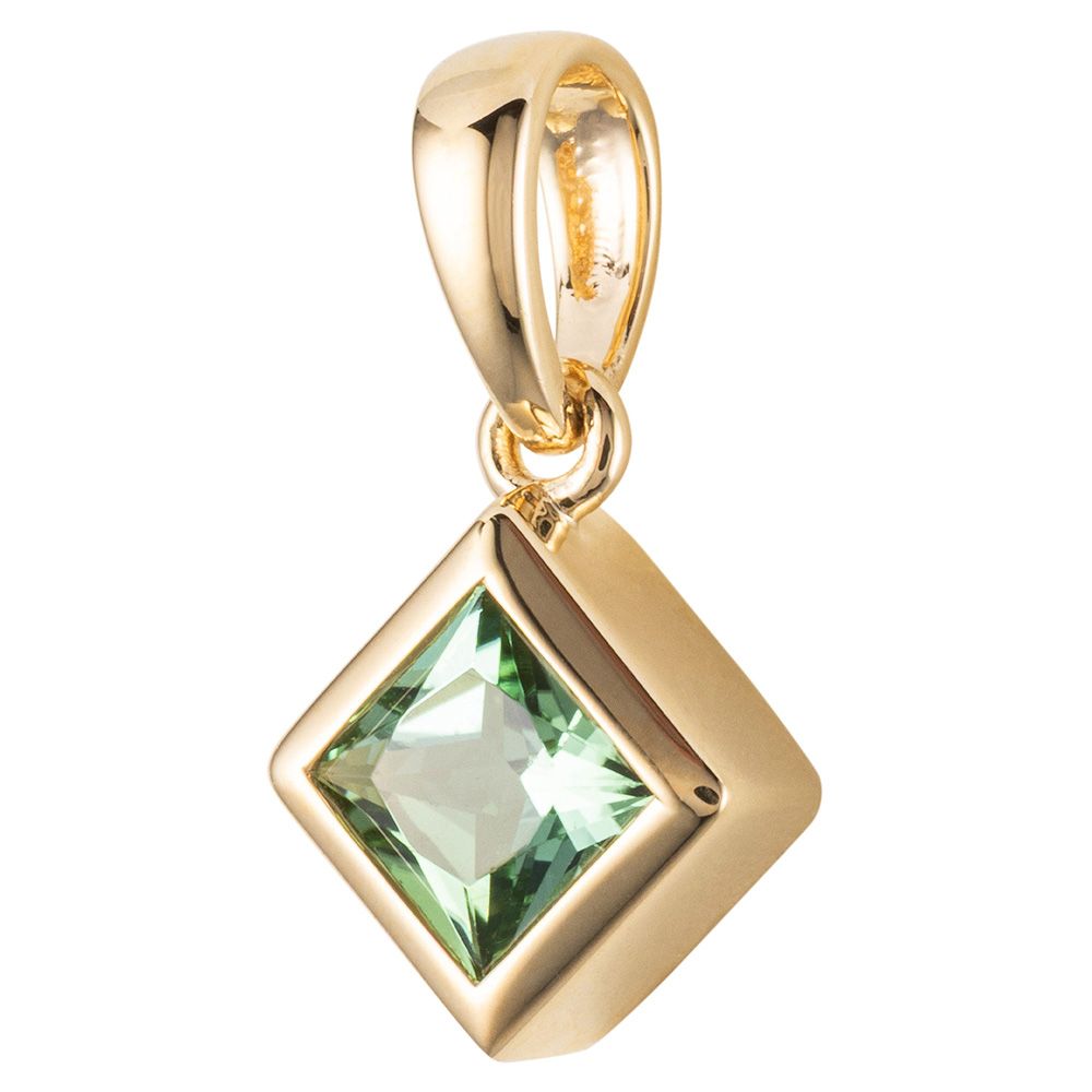 Anhänger 1 Turmalin ca.0,37ct Carréschliff Gold 375