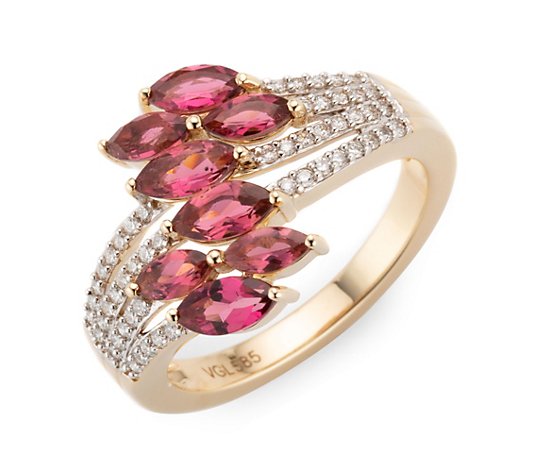 ROYELLE pink Turmaline 1,20ct Ring Brillanten ca. 0,20ct Gold 585