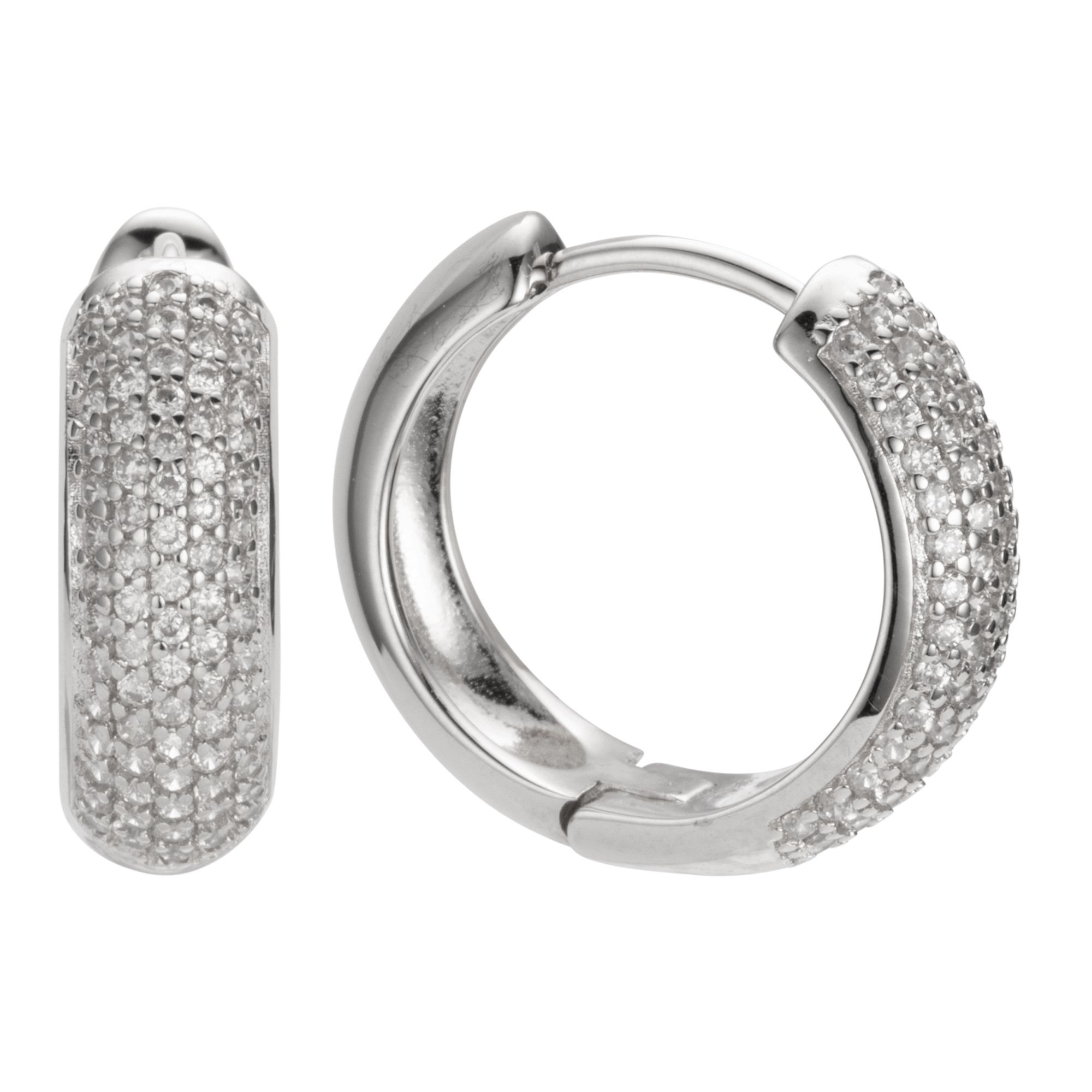 DIAMONIQUE® Creolen = 0,74ct Brillantschliff Silber 925