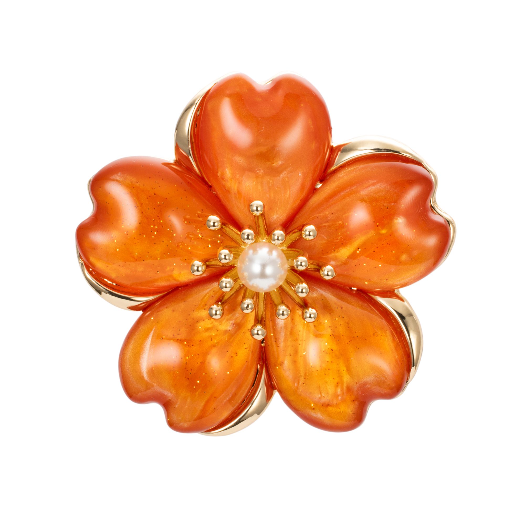 STEFFEN SCHRAUT Brosche Blume Acryl Magnetverschluss