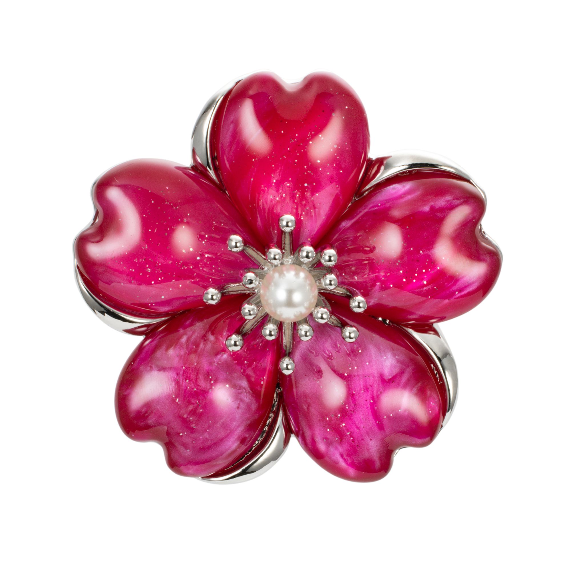 STEFFEN SCHRAUT Brosche Blume Acryl Magnetverschluss