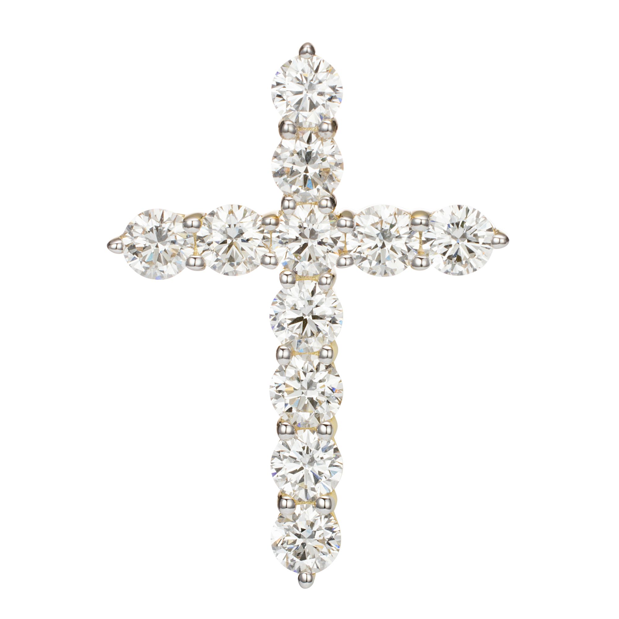 THOMAS & SOHN Lab Grown Brillanten ca. 2,09ct Kreuz-Anhänger Silber Palladio