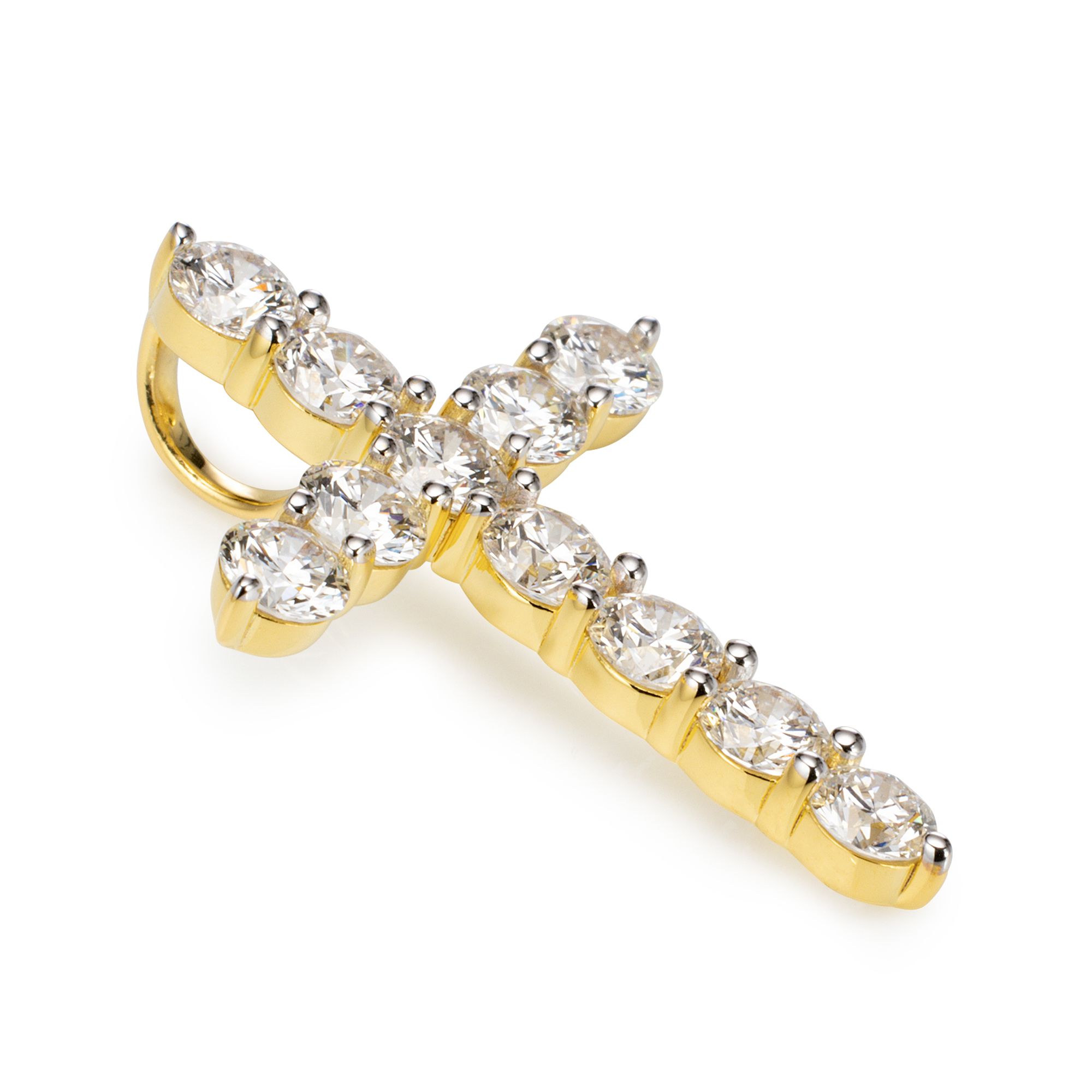 THOMAS & SOHN Lab Grown Brillanten ca. 2,09ct Kreuz-Anhänger Silber Palladio