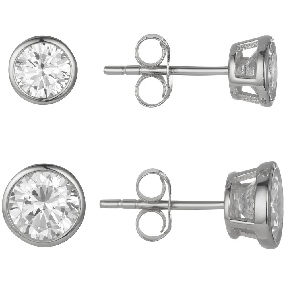 DIAMONIQUE® 2tlg. Ohrstecker-Set = 3,00ct Brillantschliff Silber 925
