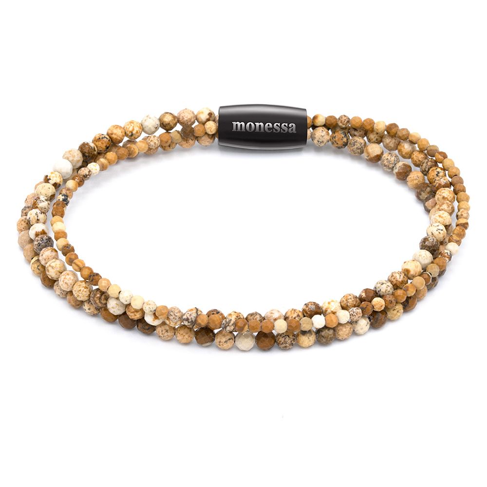 MONESSA Armband 3-Strang Edelsteine Magnetverschluss