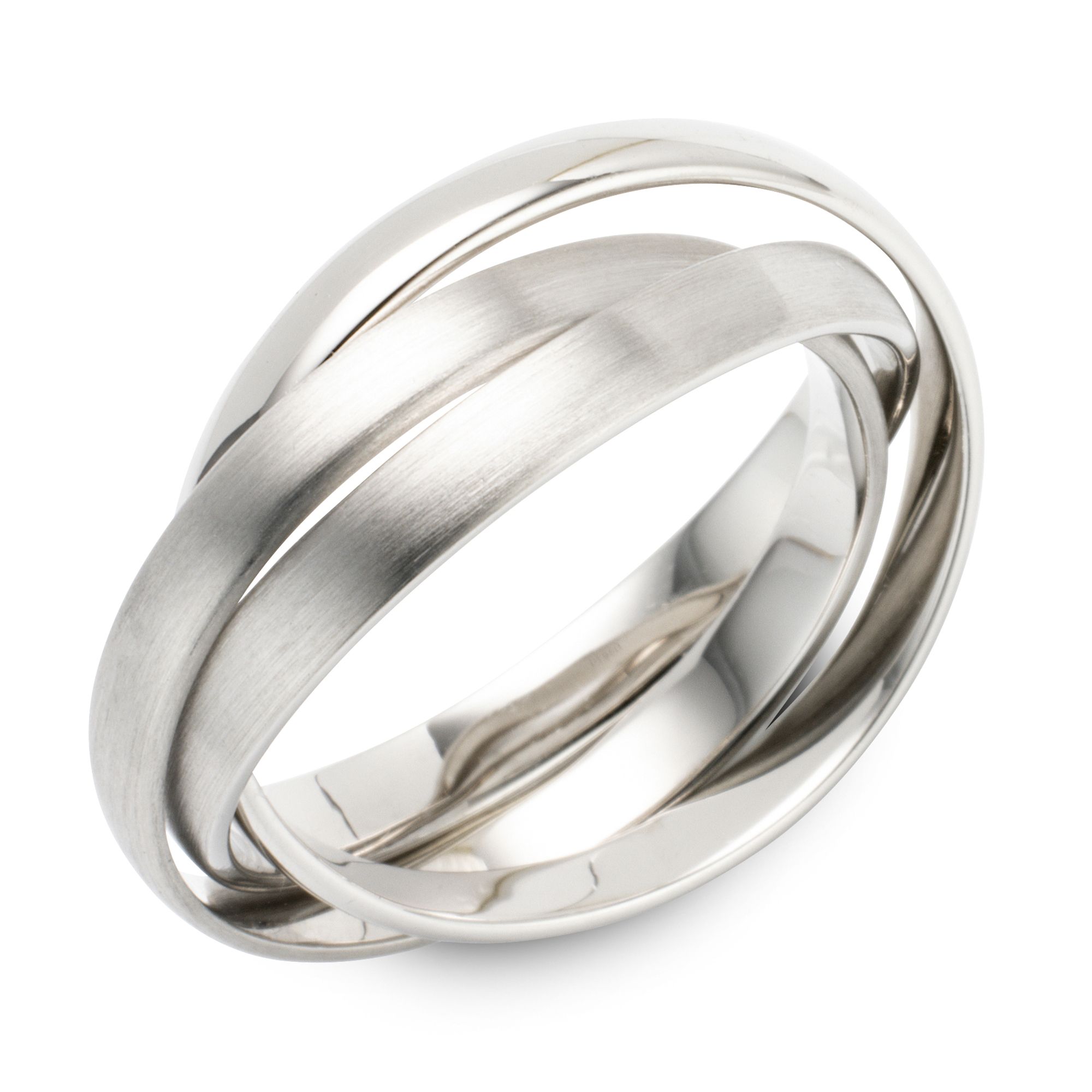 PLATINITY Roll-Ring poliert/mattiert mind. 8g Platin 950