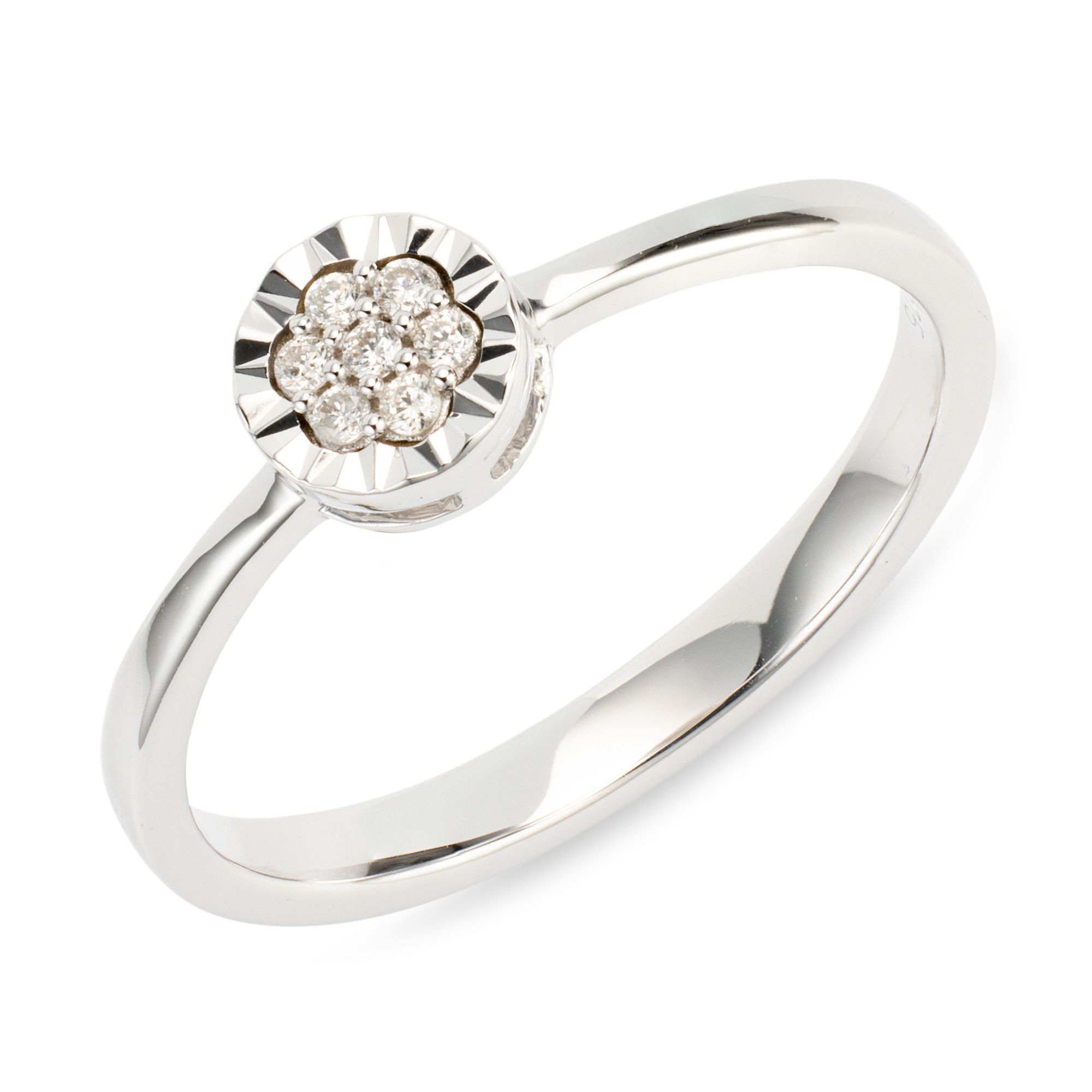 DIAMOUR Ring 7 Brillanten zus. ca. 0,05ct Weißgold 375