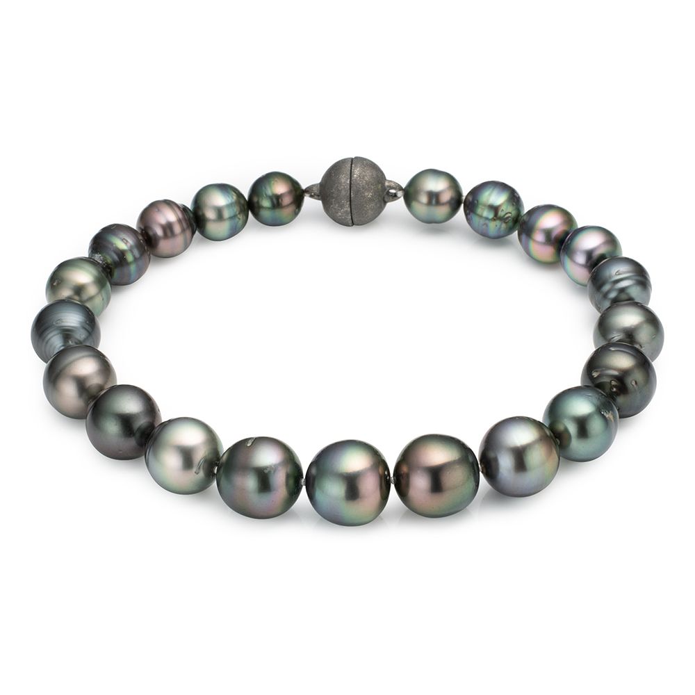 PERLEA Armband Tahitizucht- perlen 8-11m Silber 925