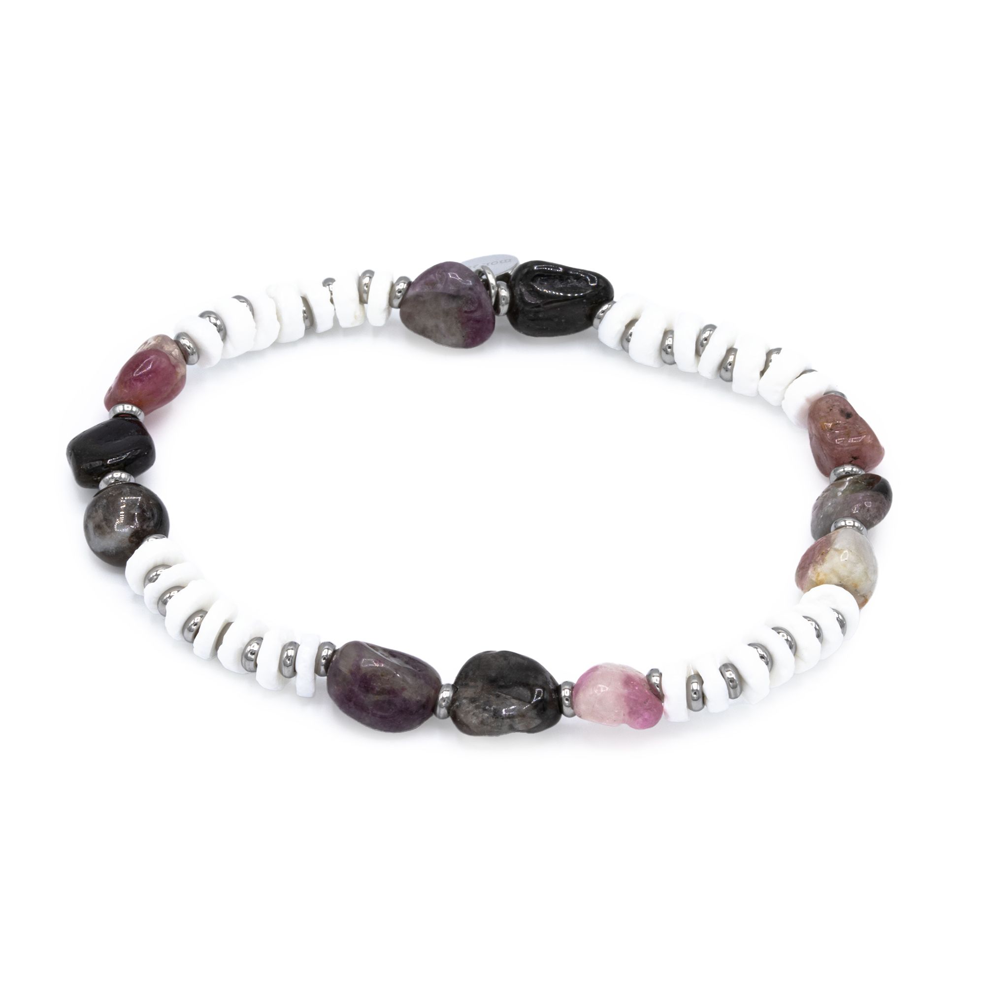 MONESSA Armband Edelsteine flexibel Edelstahl