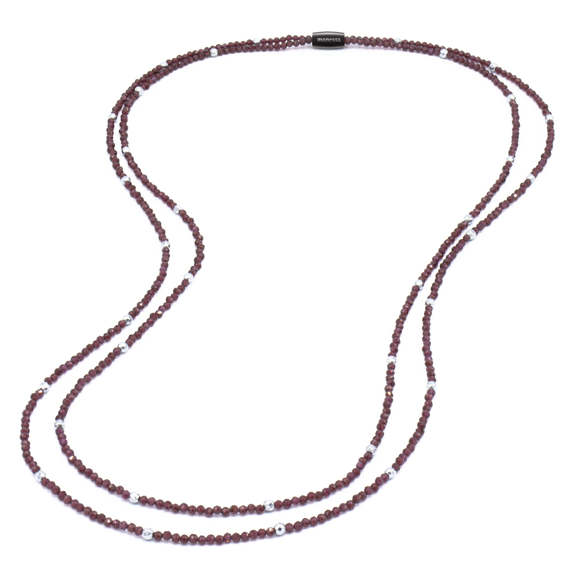 MONESSA Collier 2-rhg. Edelsteine facettiert Magnetverschluss