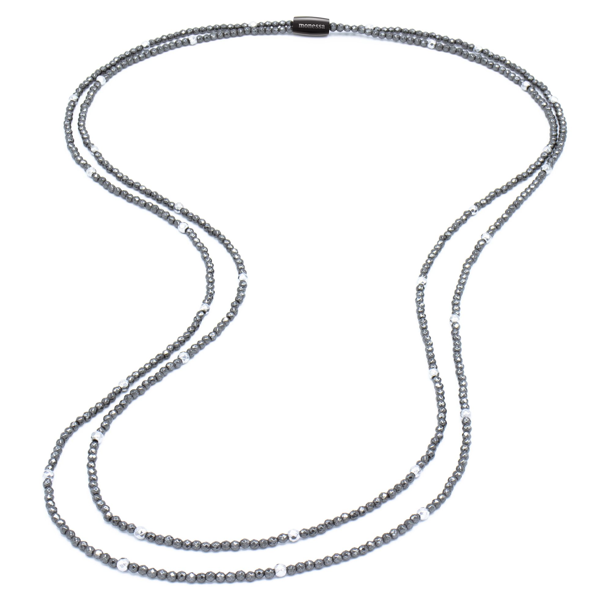 MONESSA Collier 2-rhg. Edelsteine facettiert Magnetverschluss