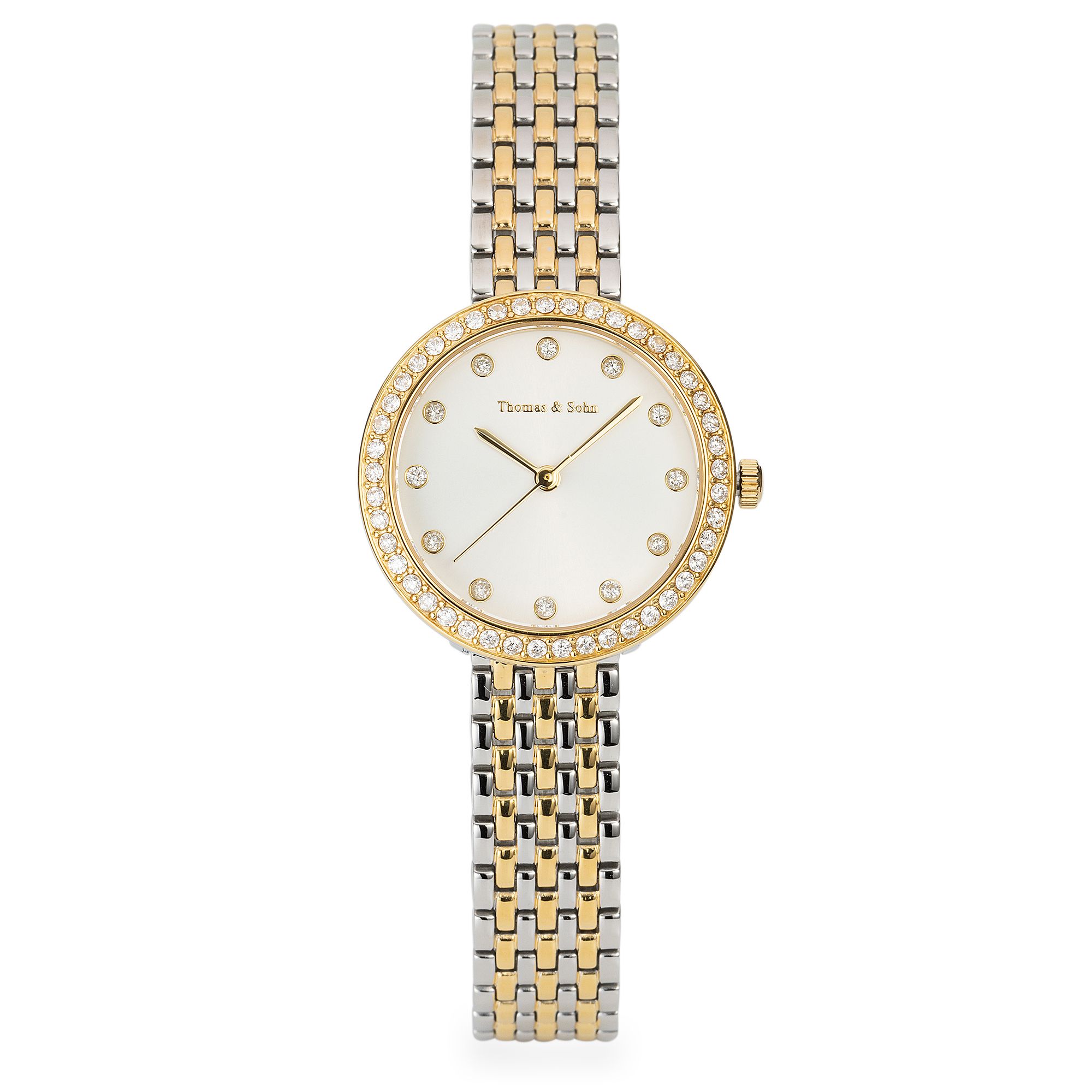 THOMAS & SOHN Lab Grown Brillanten ca. 1,14ct Damenuhr Edelstahlband