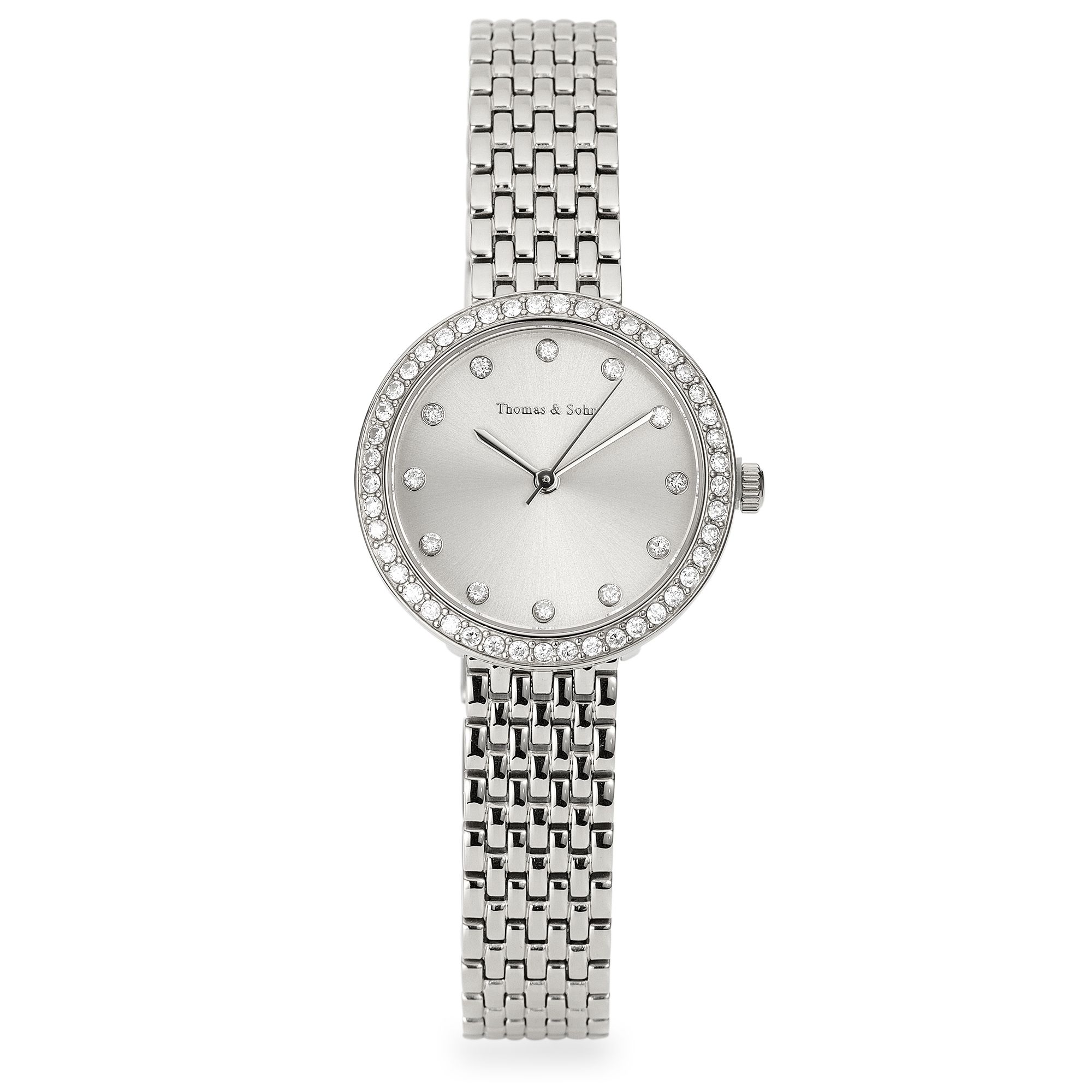 THOMAS & SOHN Lab Grown Brillanten ca. 1,14ct Damenuhr Edelstahlband