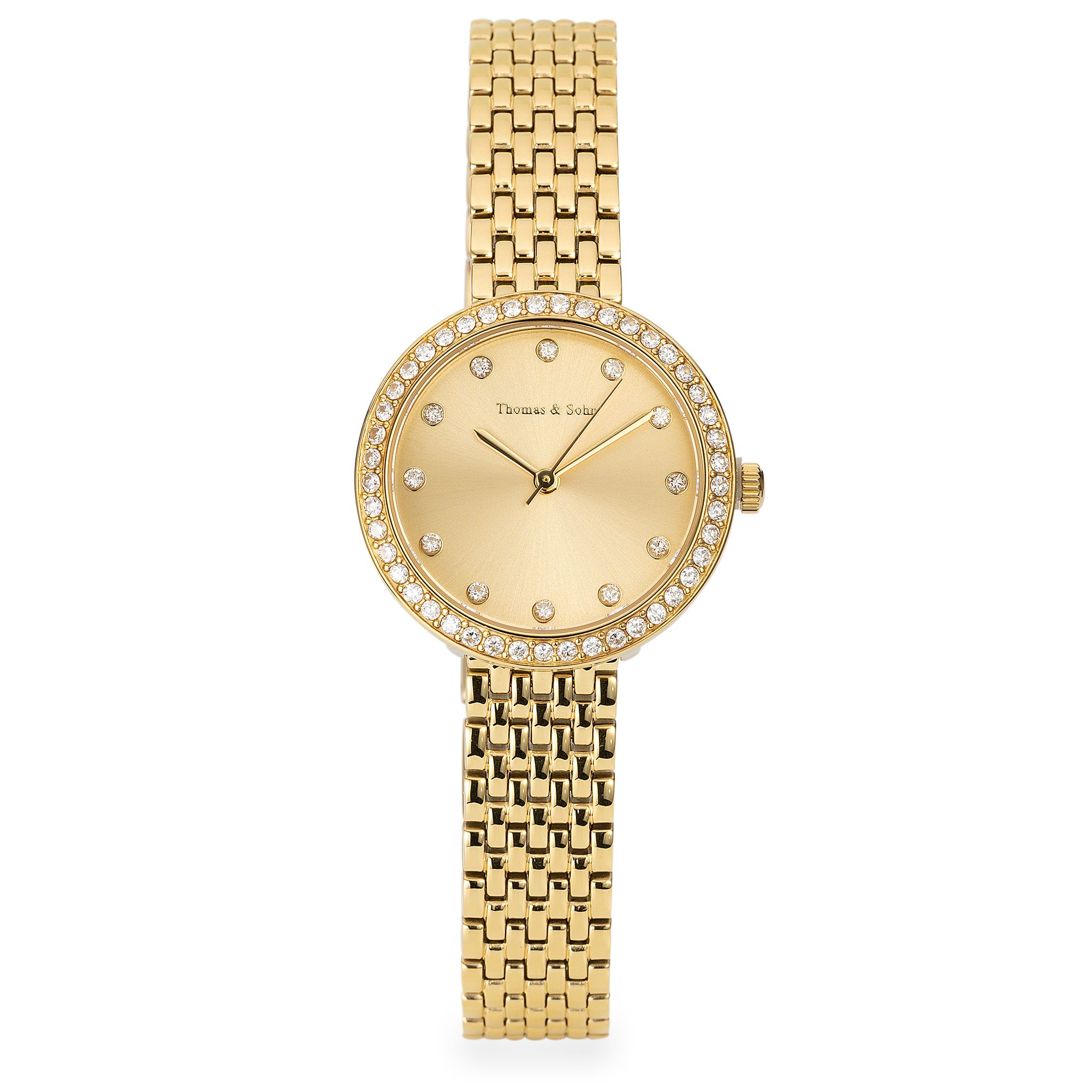 THOMAS & SOHN Lab Grown Brillanten ca. 1,14ct Damenuhr Edelstahlband