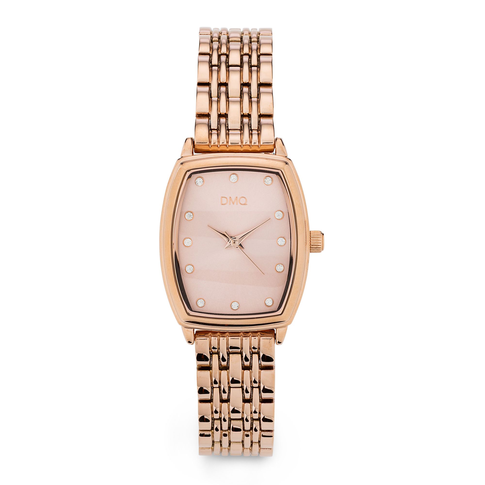 DIAMONIQUE® Damenuhr Quarzwerk = 0,12ct Metallband