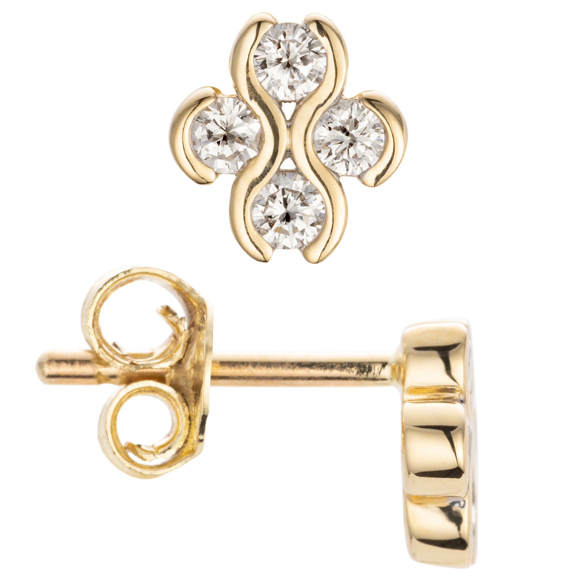 CANADIAN DIAMONDS Ohrstecker 8 Brillanten zus. ca. 0,25ct Gold 585