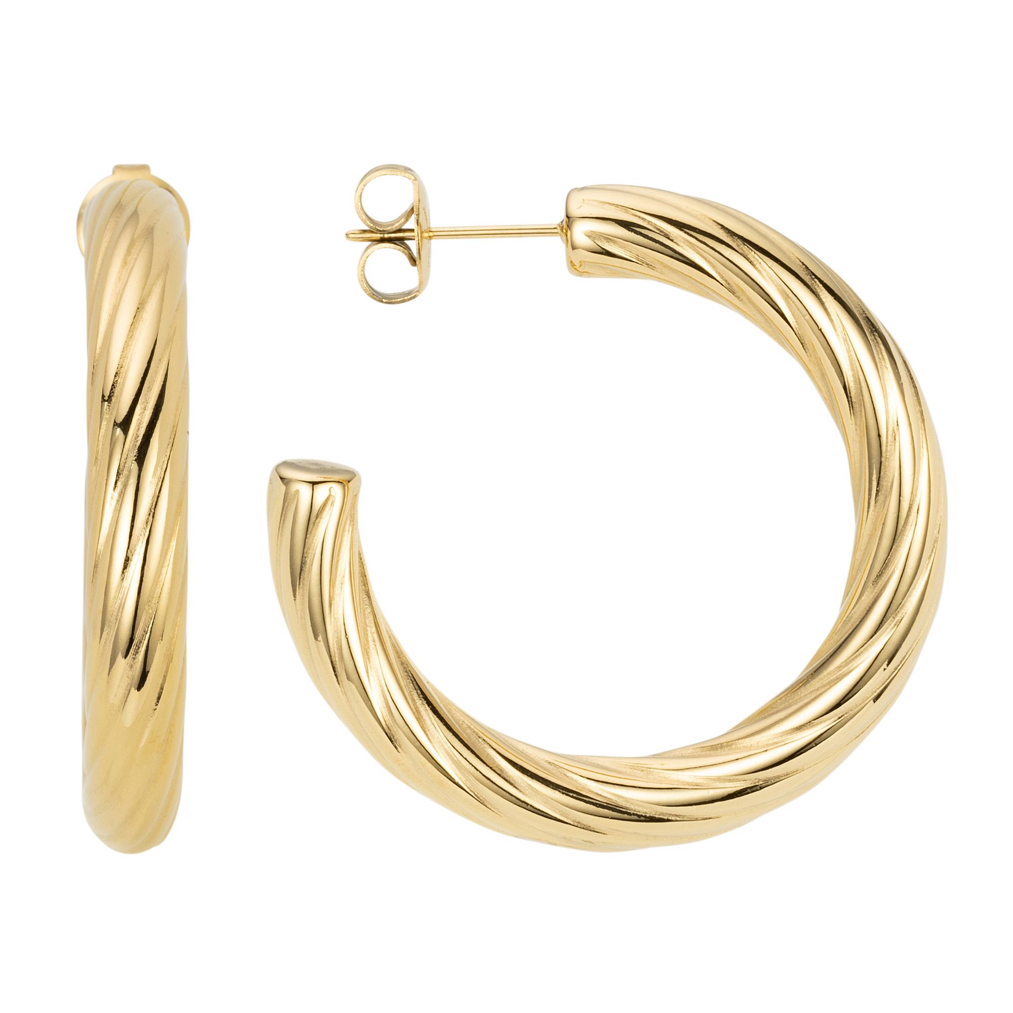 STEFFEN SCHRAUT Creolen gedreht poliert Edelstahl