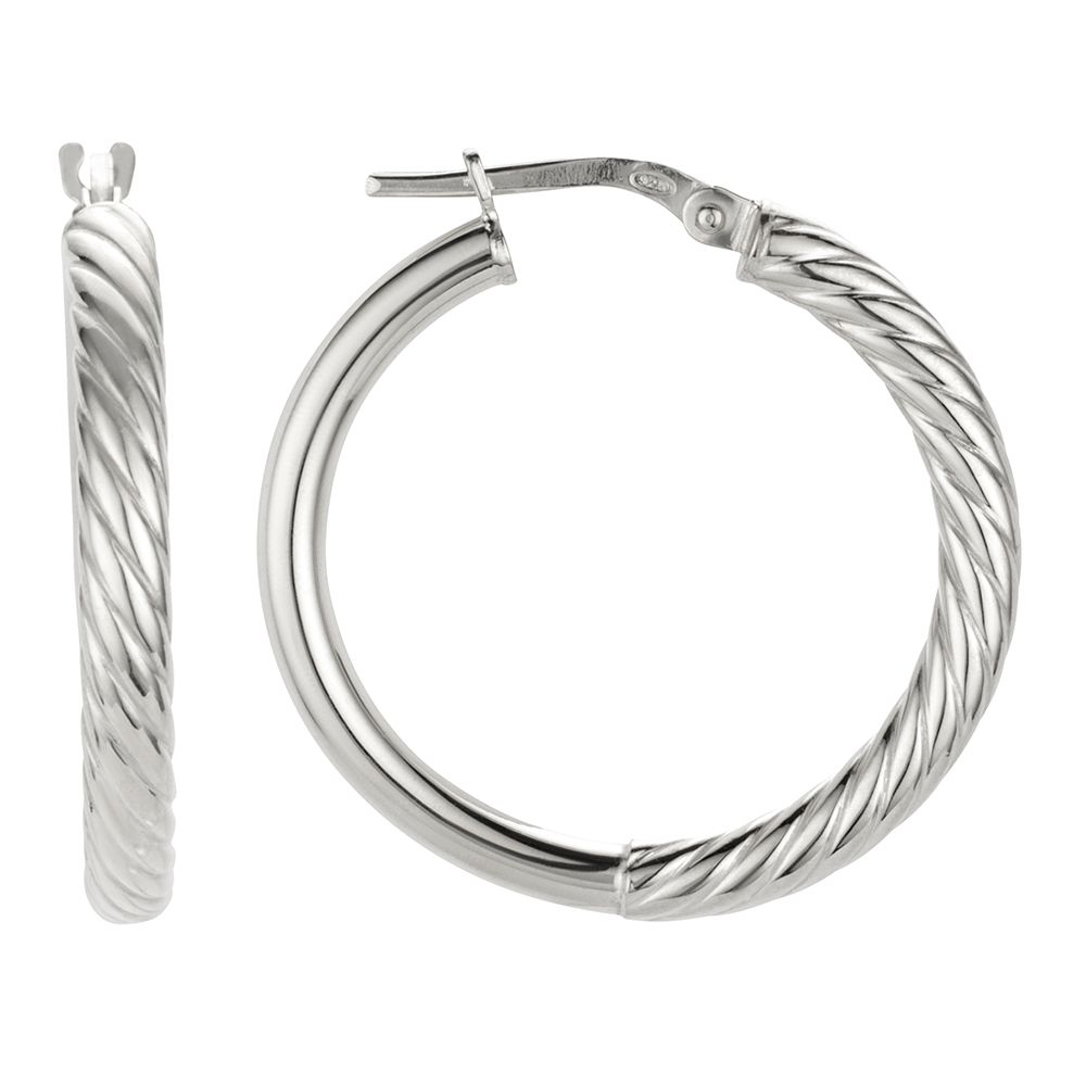 Creolen 25mm mind. 3,2g gedreht Silber 925