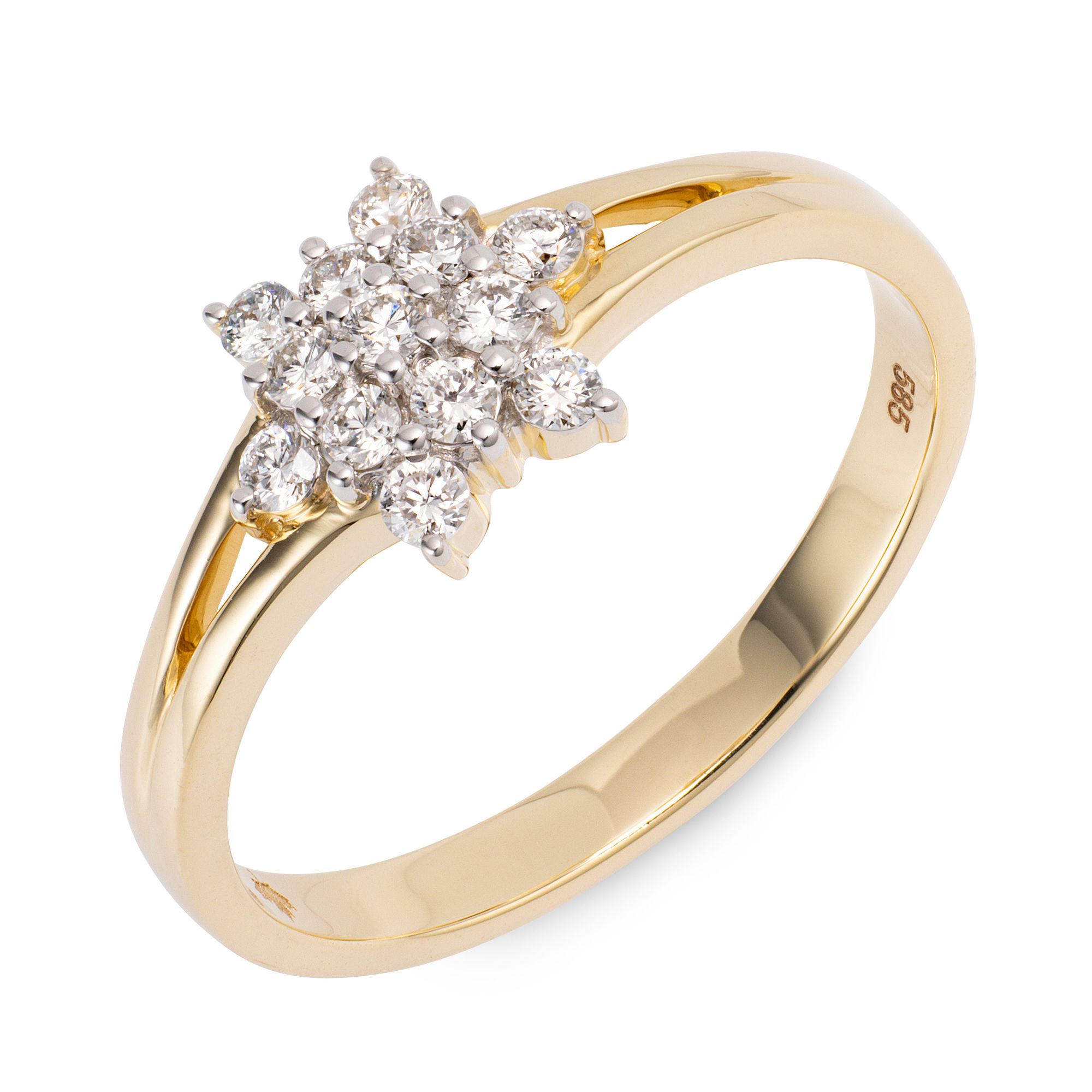 CANADIAN DIAMONDS Ring 13 Brillanten zus. ca. 0,30ct Gold 585