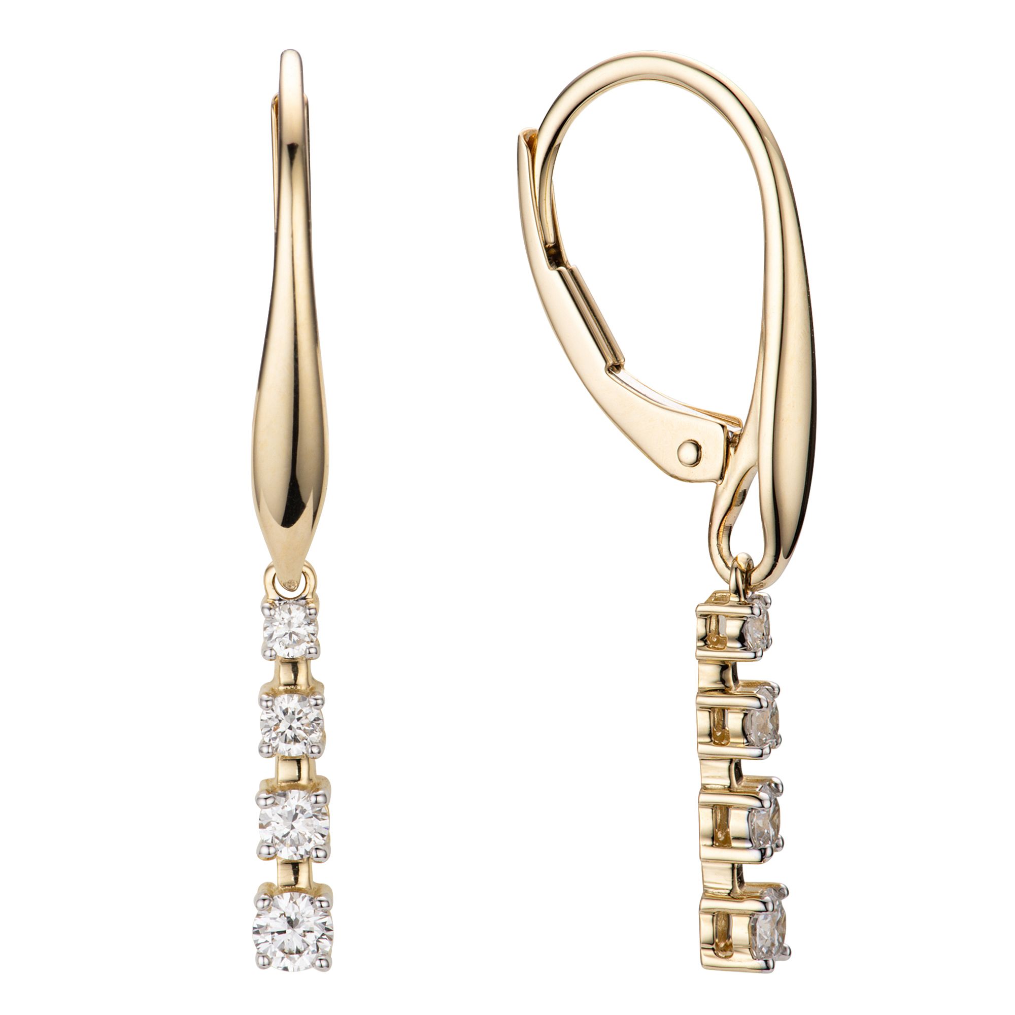 DIAMOUR Ohrhänger 8 Brillanten zus. ca. 0,30ct Gold 585