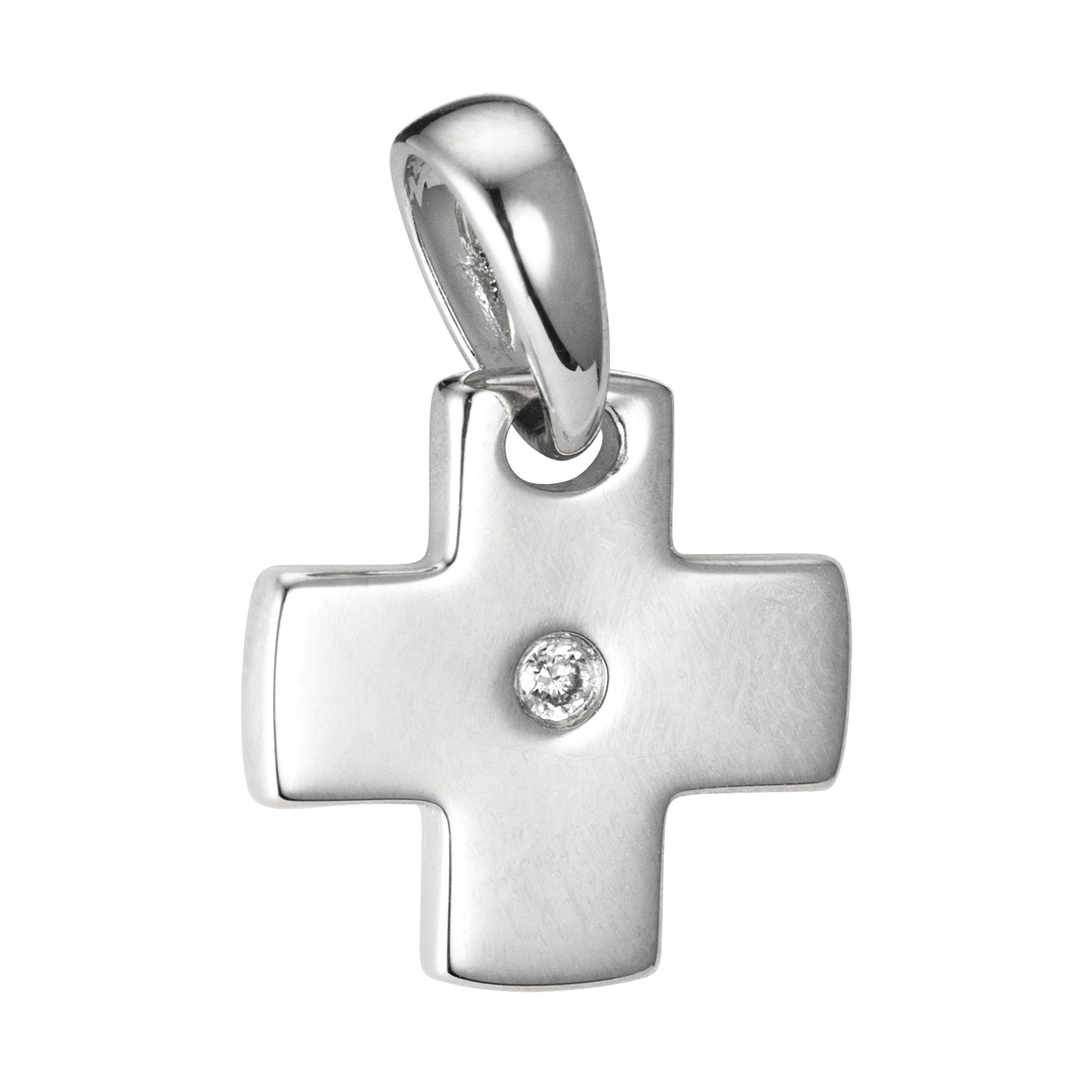 CANADIAN DIAMONDS Kreuz-Anhänger 1 Brillant ca. 0,015ct Gold 585