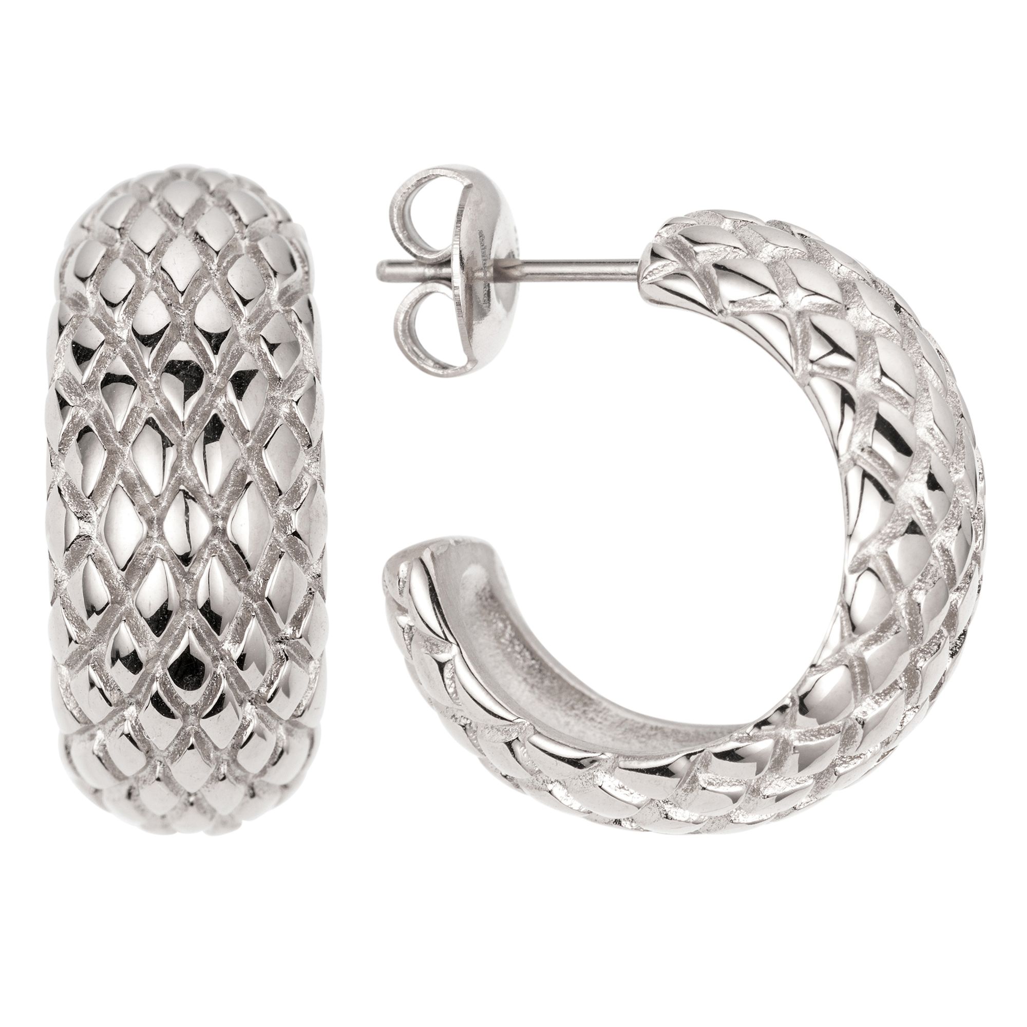 STEFFEN SCHRAUT Creolen strukturiert poliert Edelstahl