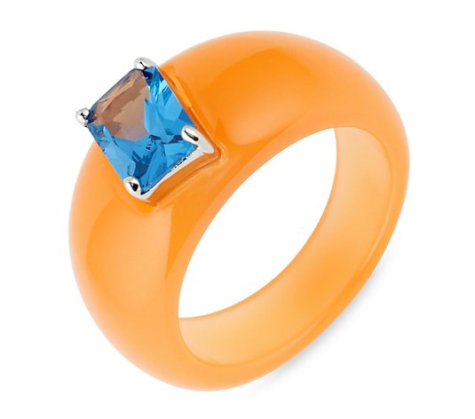 DIAMONIQUE® Ring = 1,50ct Kunstharz Silber rhodiniert