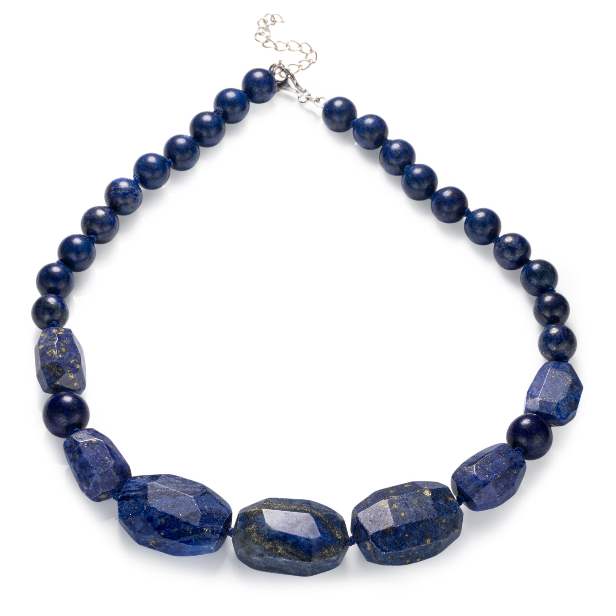 THOMAS & SOHN Edelsteine Collier Länge ca. 45+5cm Silber rhodiniert