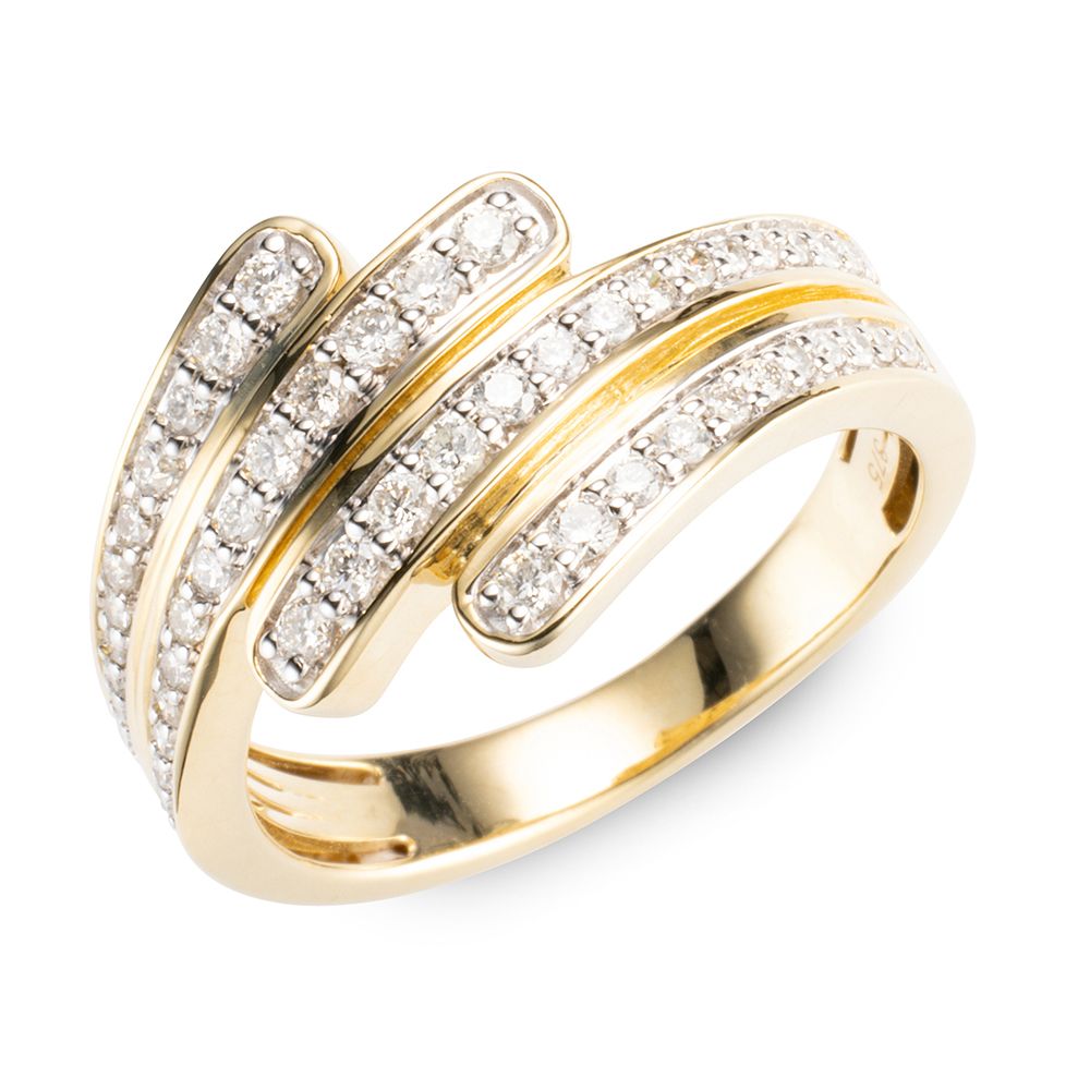 DIAMOUR Ring 50 Diamanten zus. ca. 0,51ct Gold 375