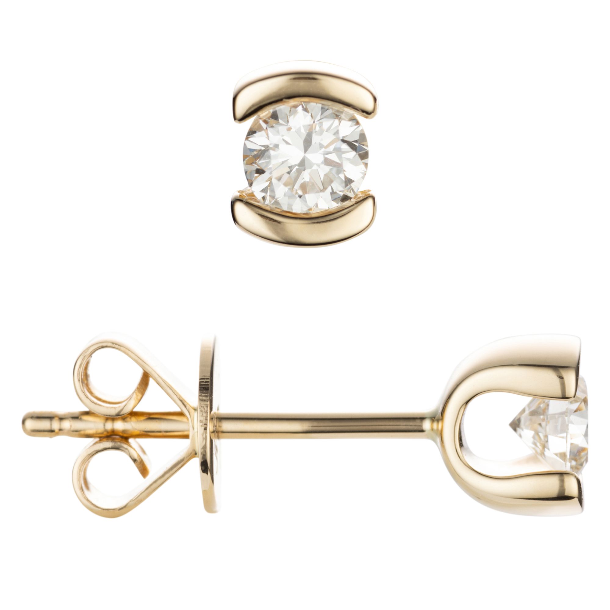 Solitär-Ohrstecker 2 Brillanten zus. ca. 0,35ct hochfeines Weiß/SI Gold 585