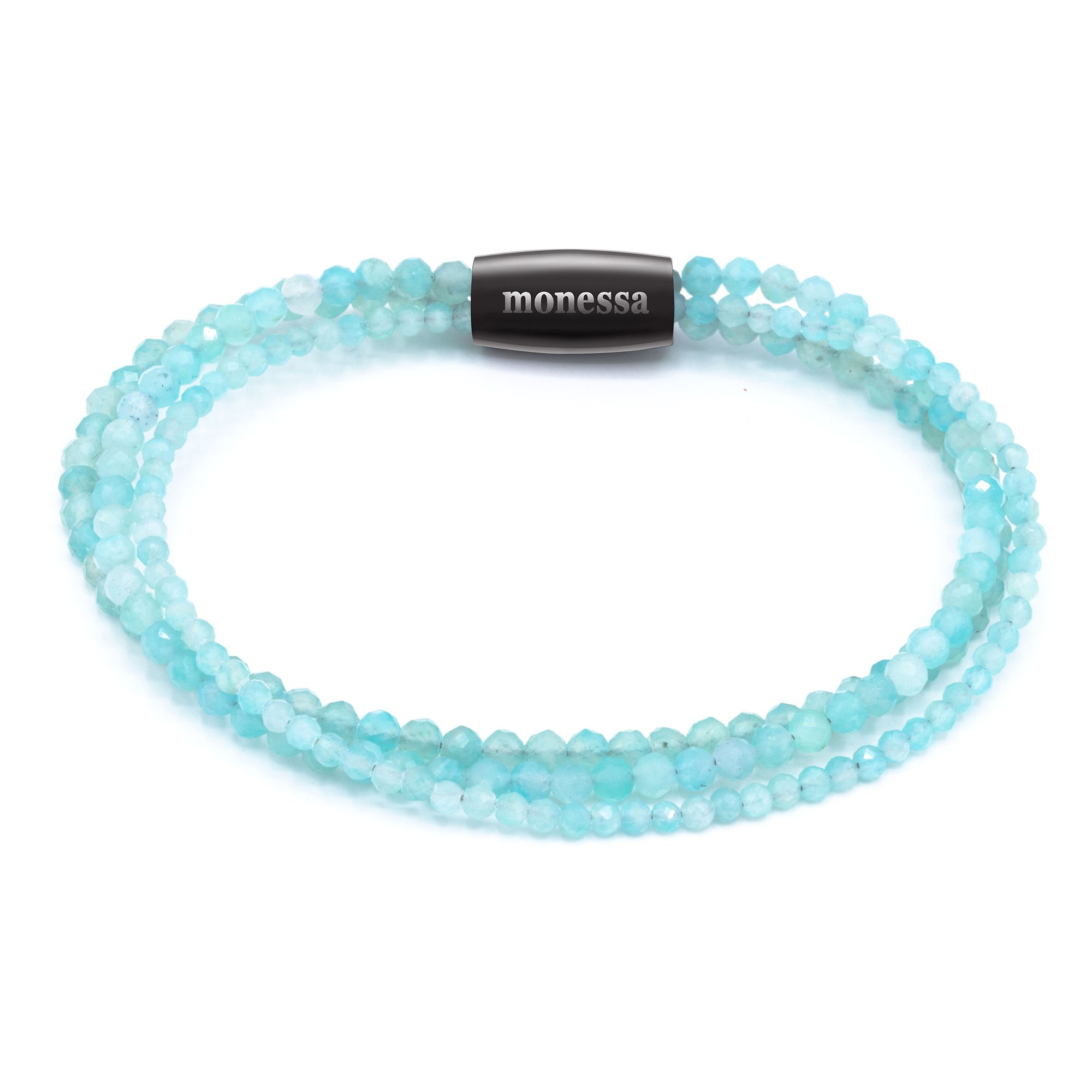 MONESSA Armband Edelsteine 3-Strang Magnetverschluss