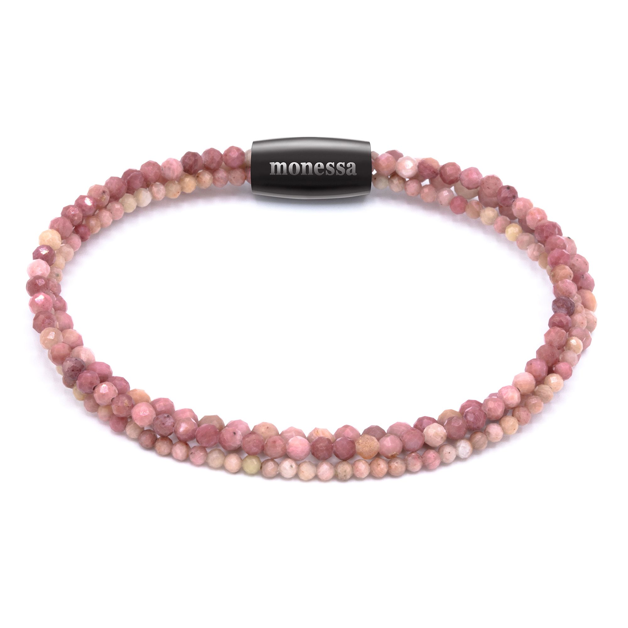 MONESSA Armband Edelsteine 3-Strang Magnetverschluss