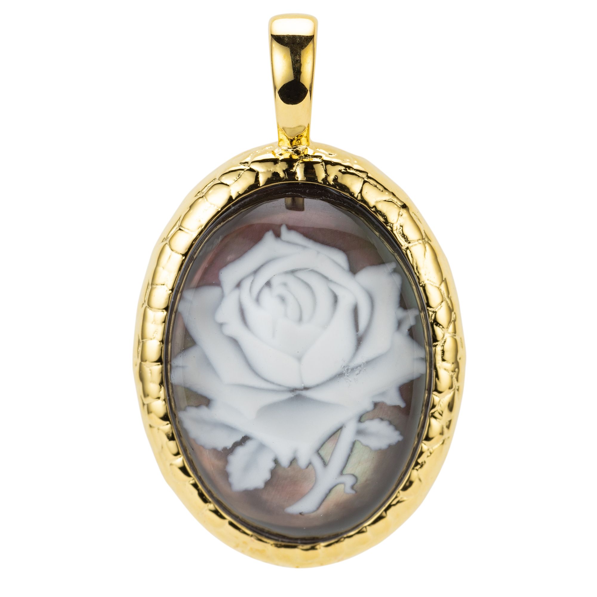 THOMAS & SOHN Kamee Anhänger Oval Silber vergoldet