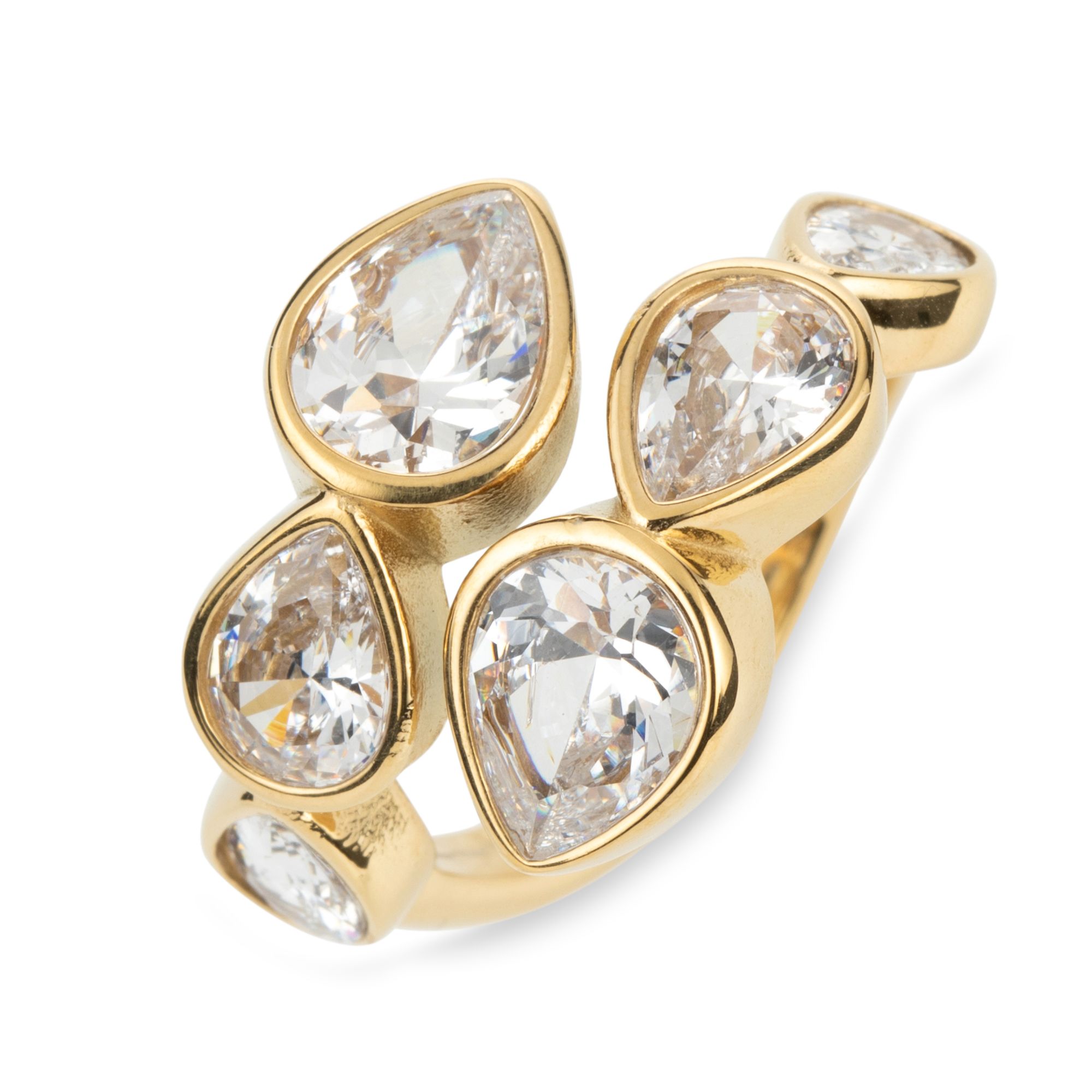 STEFFEN SCHRAUT Ring Tropfenform poliert Edelstahl