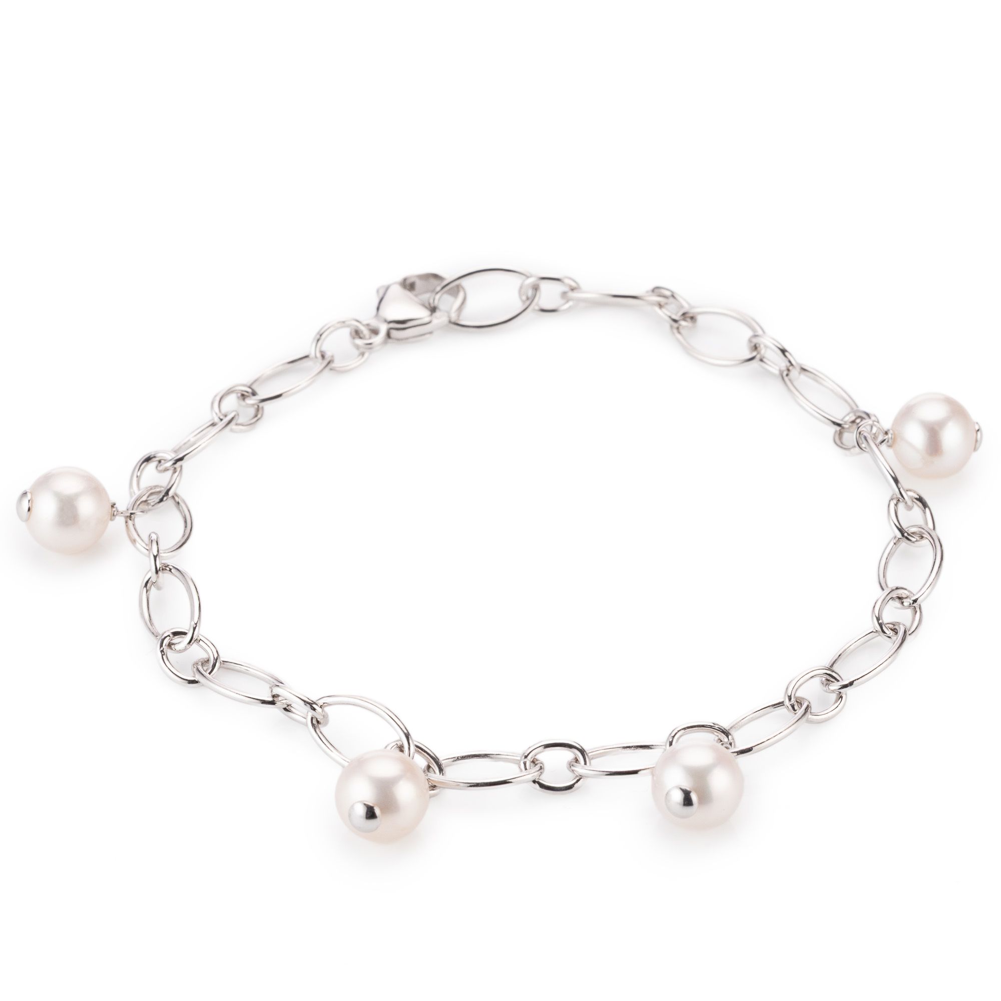 PERLEA Armband Süßwasserzucht- perlen 7,5-8mm Silber 925