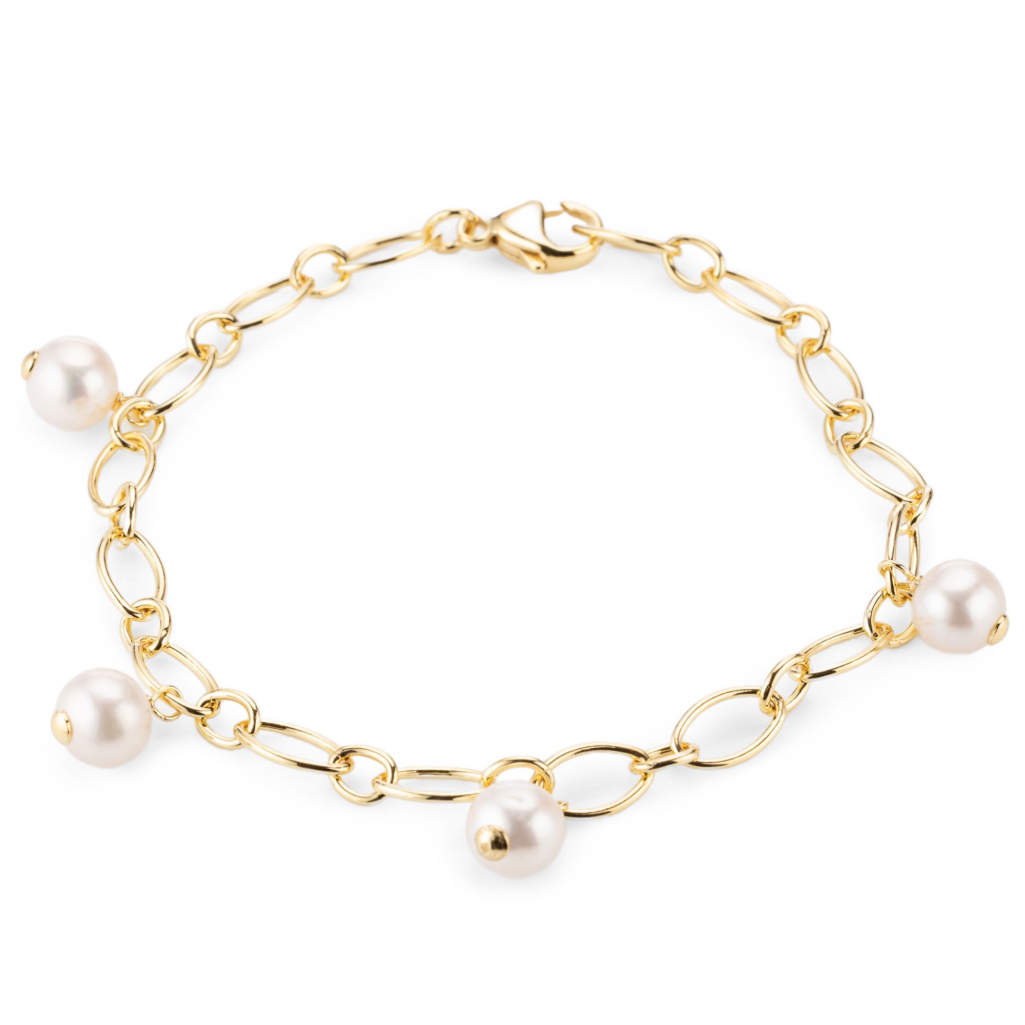 PERLEA Armband Süßwasserzucht- perlen 7,5-8mm Silber 925