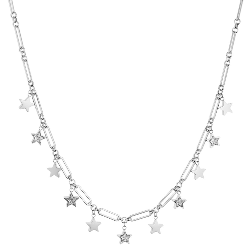 DIAMONIQUE® Collier = 2,40ct Sternschliff Edelstahl