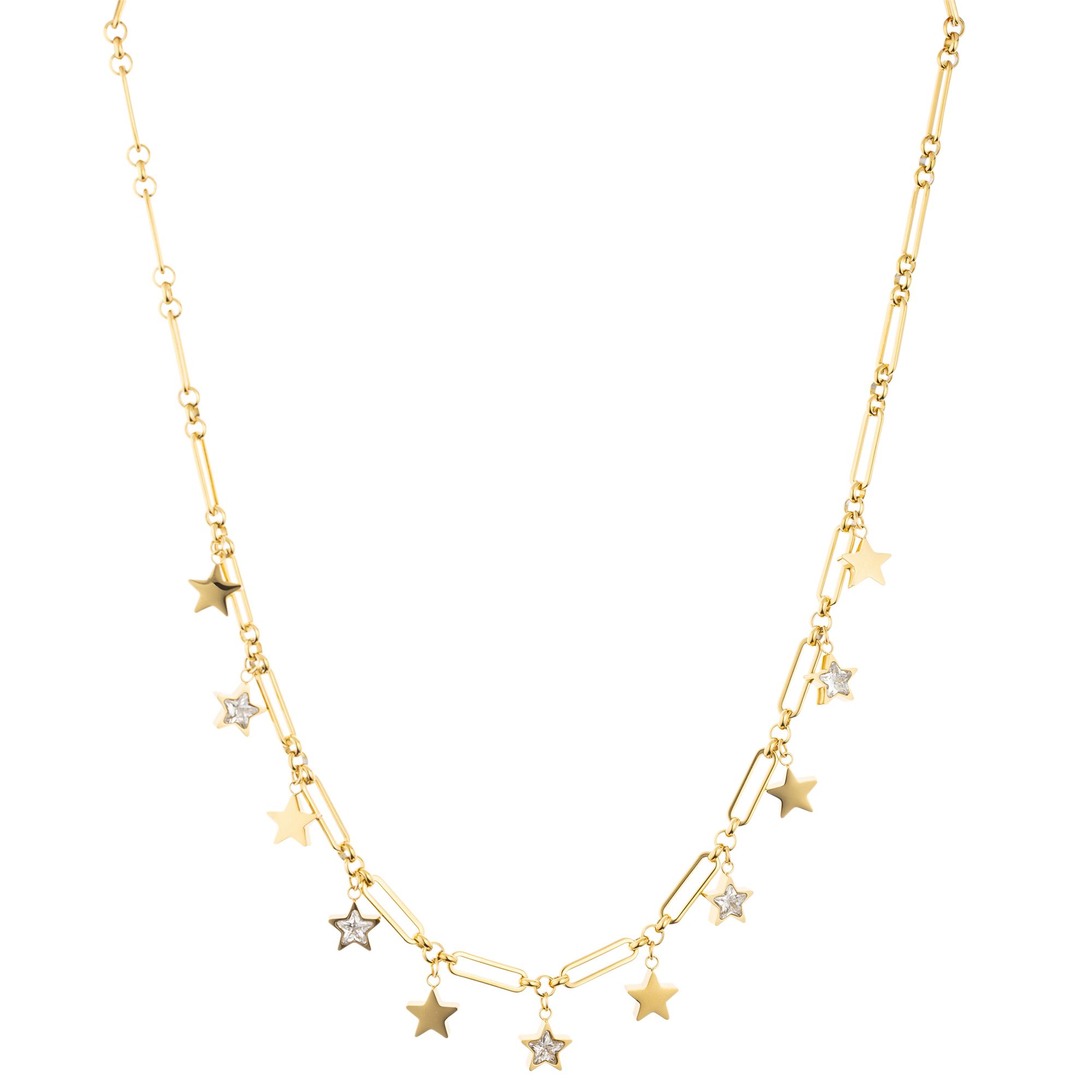 DIAMONIQUE® Collier = 2,40ct Sternschliff Edelstahl