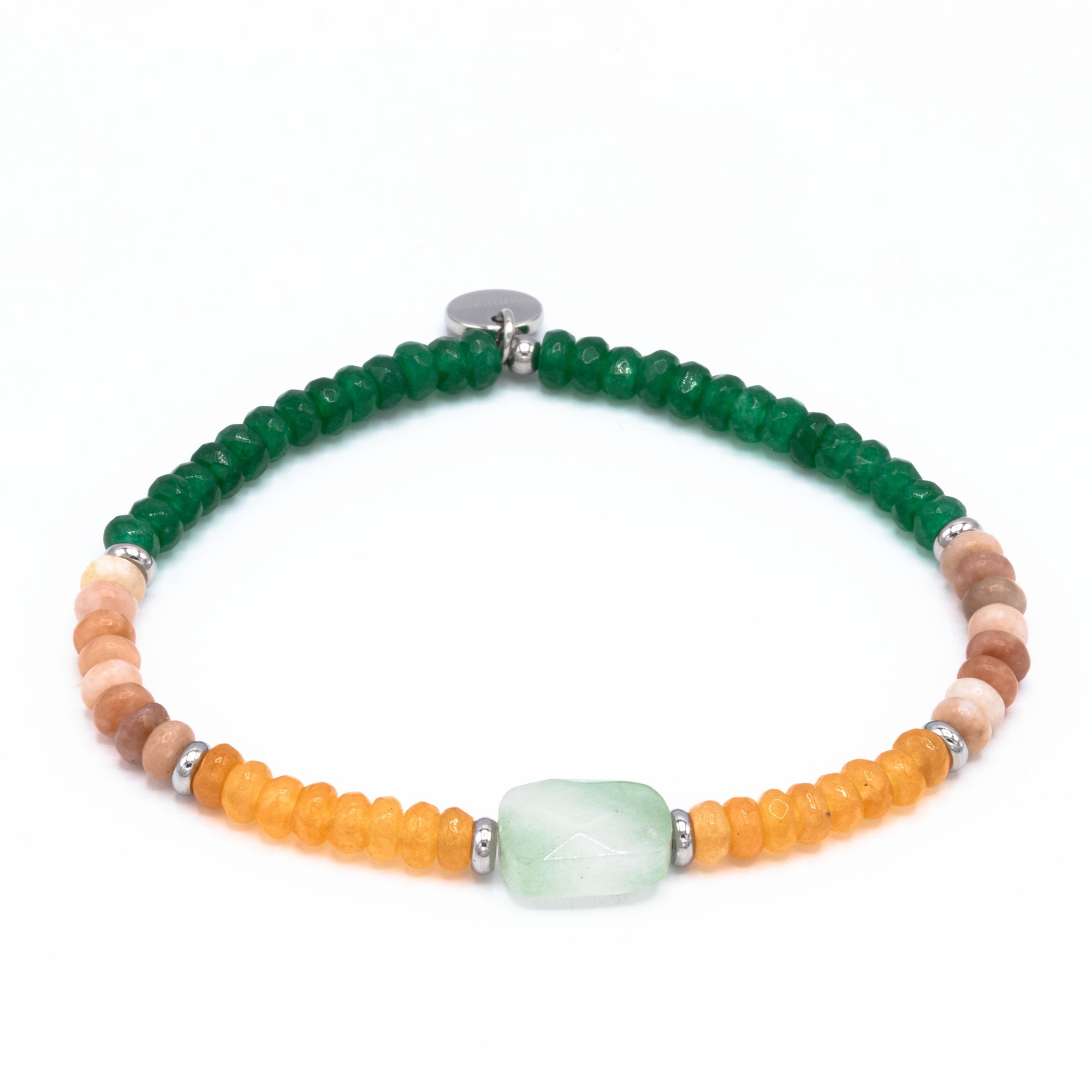 MONESSA Armband Edelsteine flexibel Edelstahl