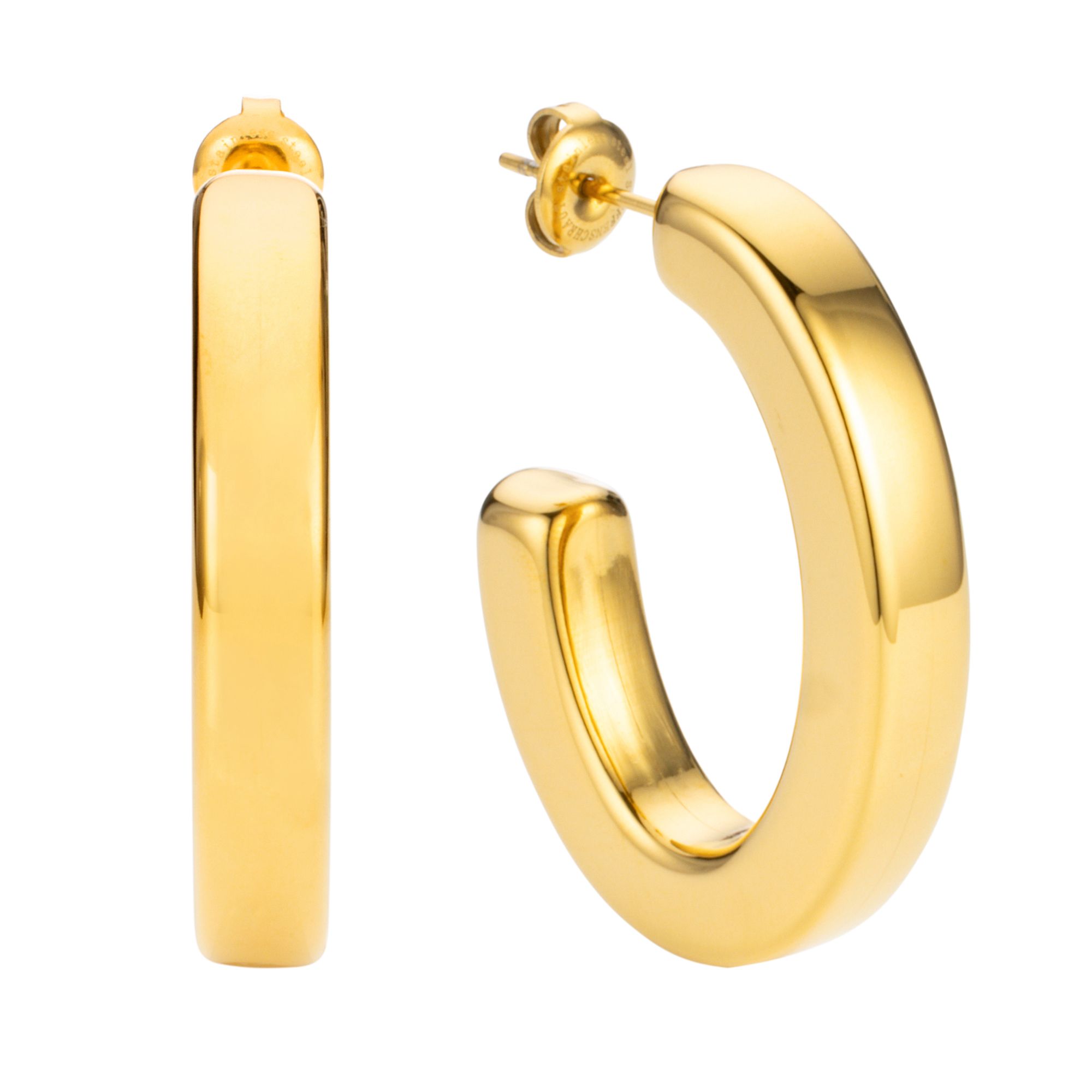 STEFFEN SCHRAUT Creolen oval poliert Edelstahl